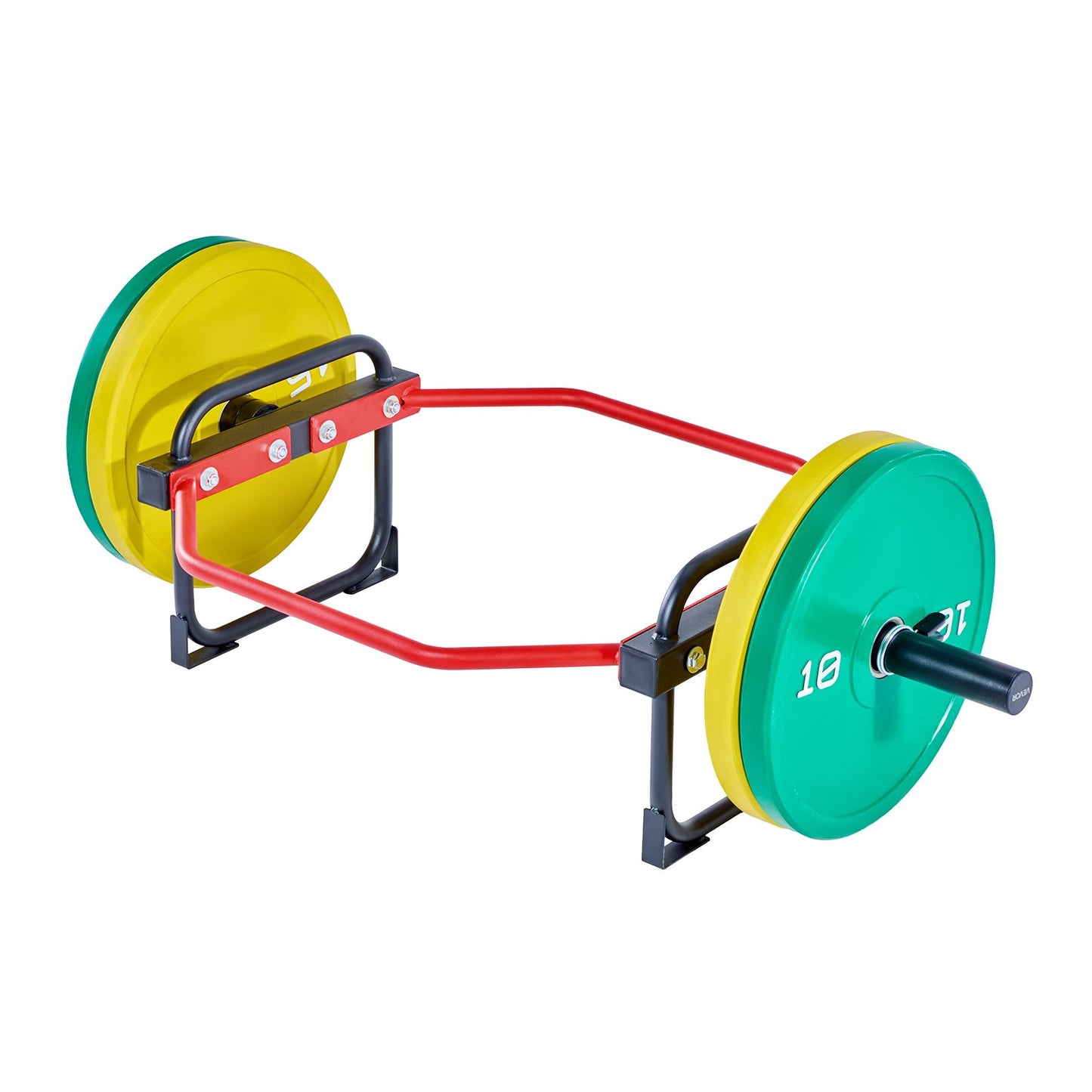 Trap Bar Hex Bar, 50-mm-Sechskant-Langhantel, 240 kg Belastbarkeit, Gewichtheber- und Krafttrainingsgerät, Heim-Fitnessstudio für Kniebeugen, Kreuzheben, Schulterdrücken, Rot