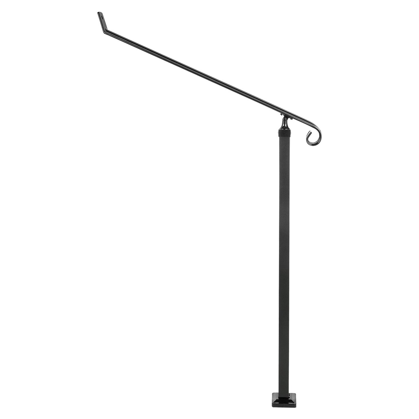 40-mm-Rohrgeländer aus Schmiedeeisen, 2-stufig, für Außentreppen, Gartengeländer, Treppengeländer mit einem Bolzen zur Befestigung