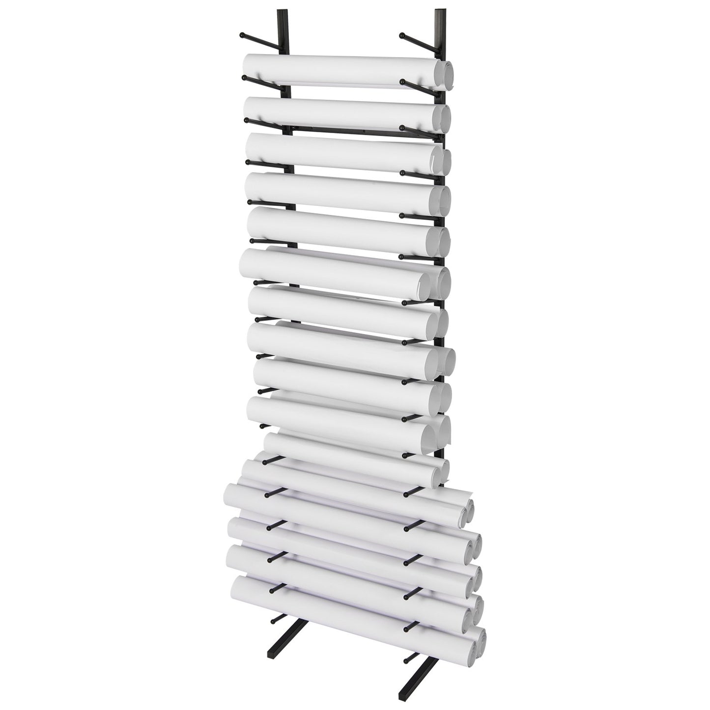 Blueprint Storage Rack, Hanging Poster Display Rack 16-Tier, Vertical Blueprint Roll File Holder 2 Rolls/tire, Roll File Storage Rack for Blueprint Map Poster