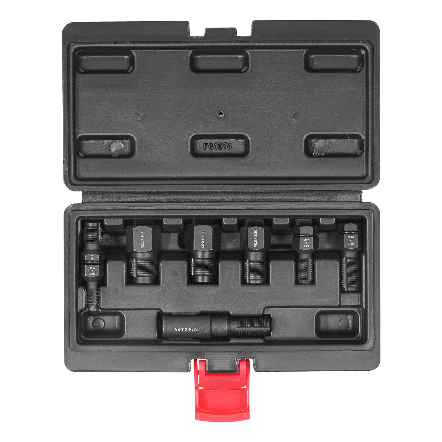 7-teiliges Gewindeschneidwerkzeug-Set, metrisches Gewindereparaturwerkzeug M10 M12 M14 M18 M20 M22, Gewindereparatur-Werkzeugset mit Aufbewahrungskoffer, wärmebehandelter Kohlenstoffstahl, für Gewindereparaturen im Automobilbereich