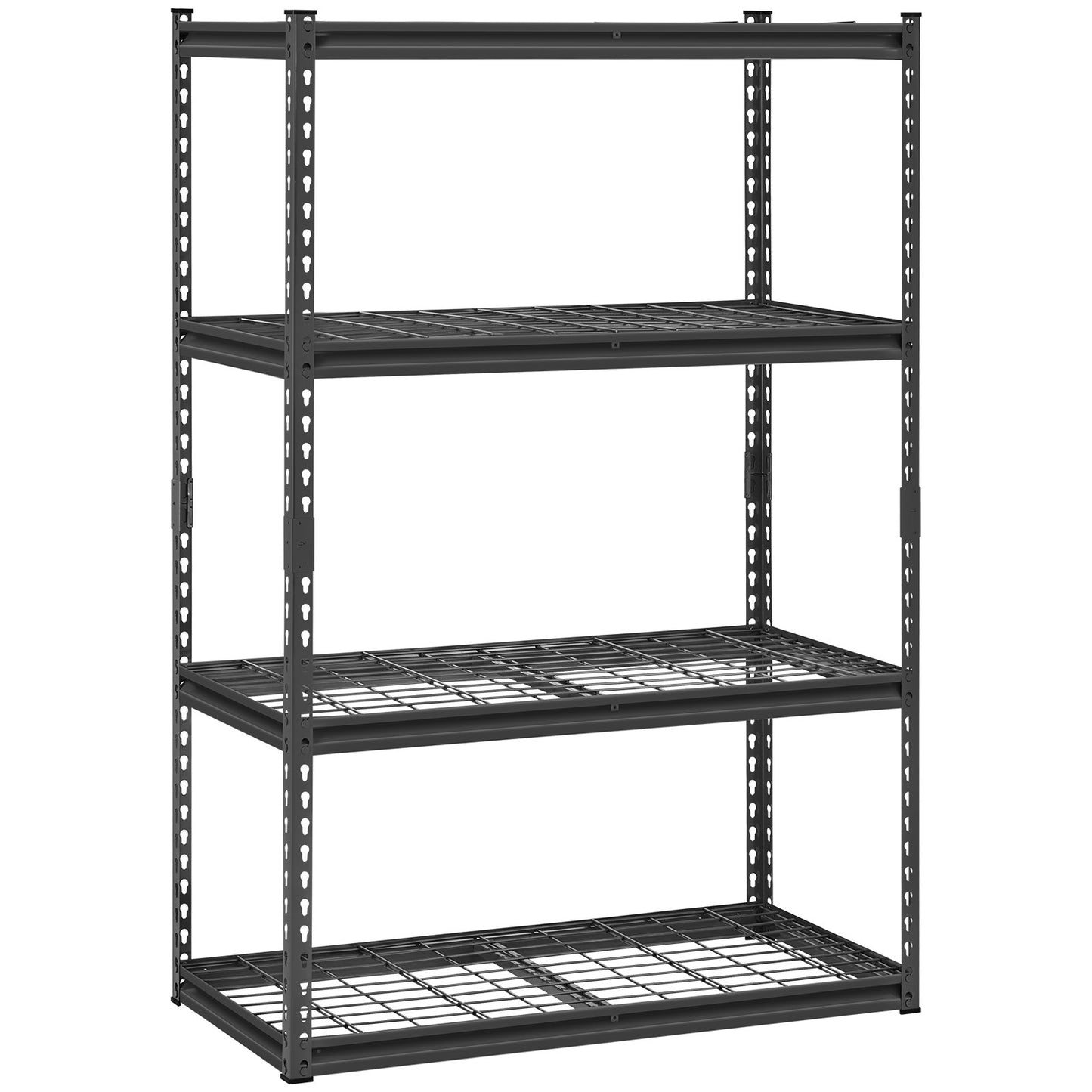 Storage Shelves, 2400 lbs, 4 Tier Heavy Duty Garage Shelving, 20" D x 40" W x 60" H Adjustable Metal Shelves for Industrial Shelving Unit Utility Shelf, for Kitchen, Warehouse, Basement, Black