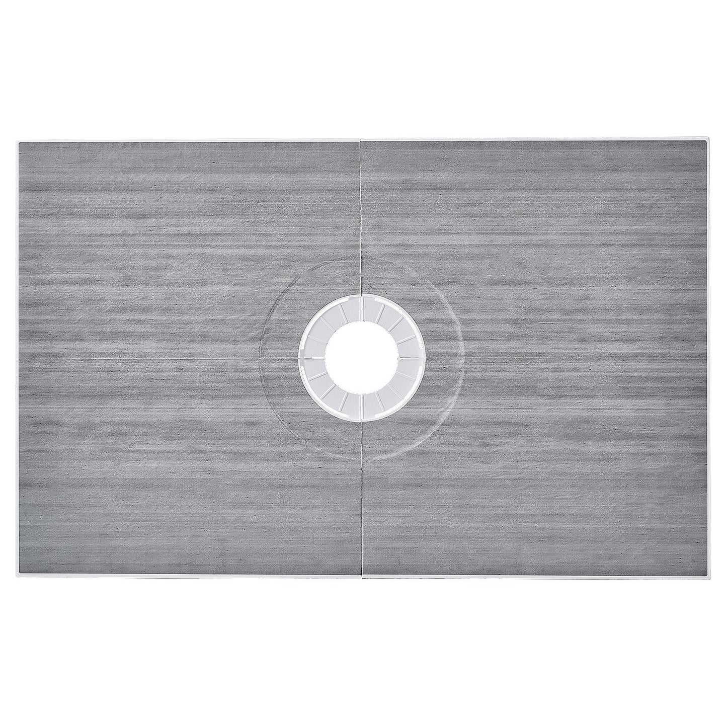 Duschwannen-Set (1524 x 965 mm) mit 160-mm-Mittelablauf, leichtes EPS-Duschinstallationsset mit 2 wasserdichten Tüchern, Duschwannen-Gefällestangen für Badezimmer