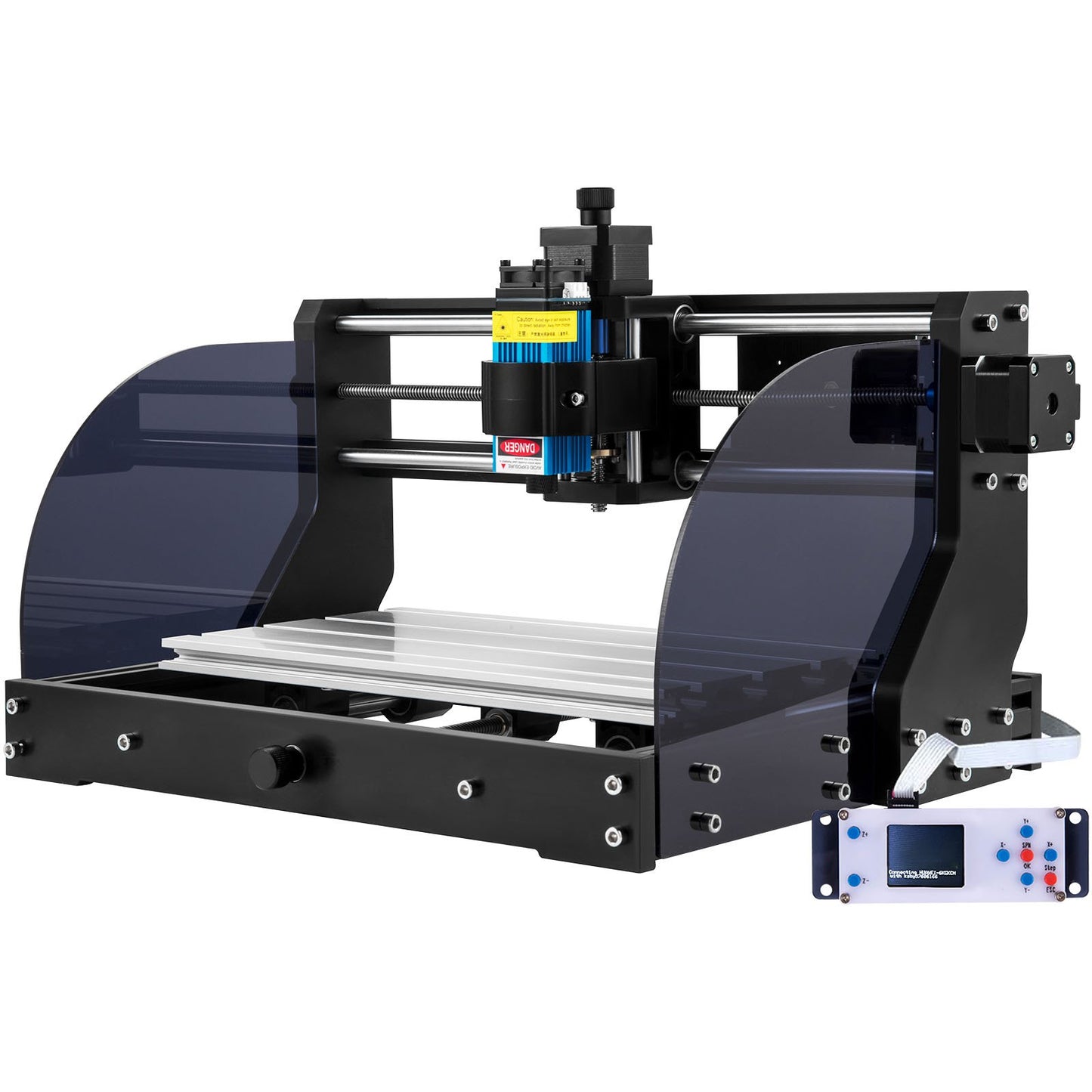 Graviermaschine 300×180×45 mm CNC-Fräse CNC 3018 Pro 15W Lasergravierer GRBL-Steuerung 3-Achsen-Lasergravurmaschine mit Offline-Controller, zum Gravieren von Kunststoff, Acryl, PVC und Holz