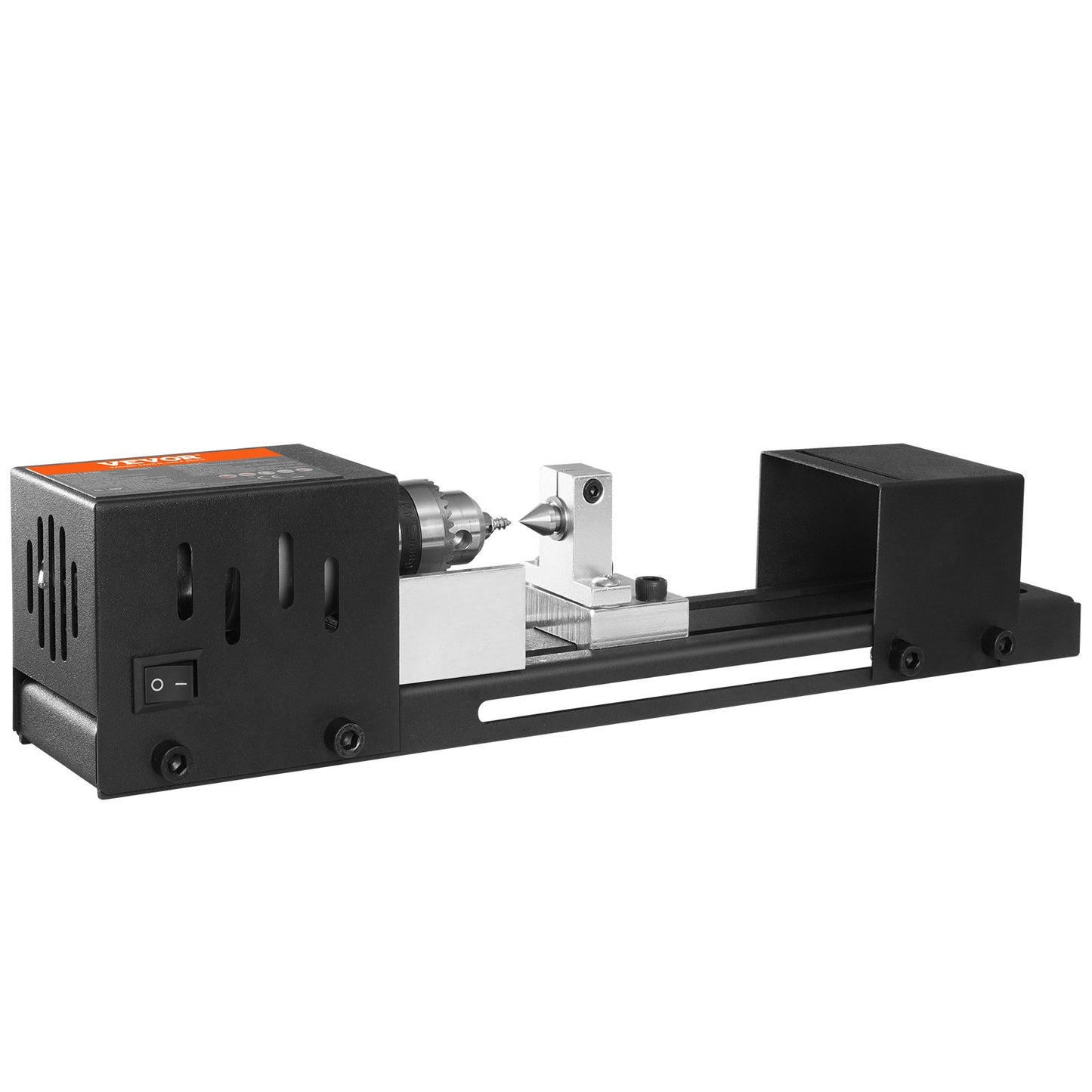 Mini Lathe Machine, 7 cm x 16 cm, 24VDC 96W Mini Wood Lathe Tools Milling Machine Accessories, 7 Speeds 4220/5300/5650/6350/6660/7050/8450 RPM, for DIY Woodworking Wood Drill Rotary Tool