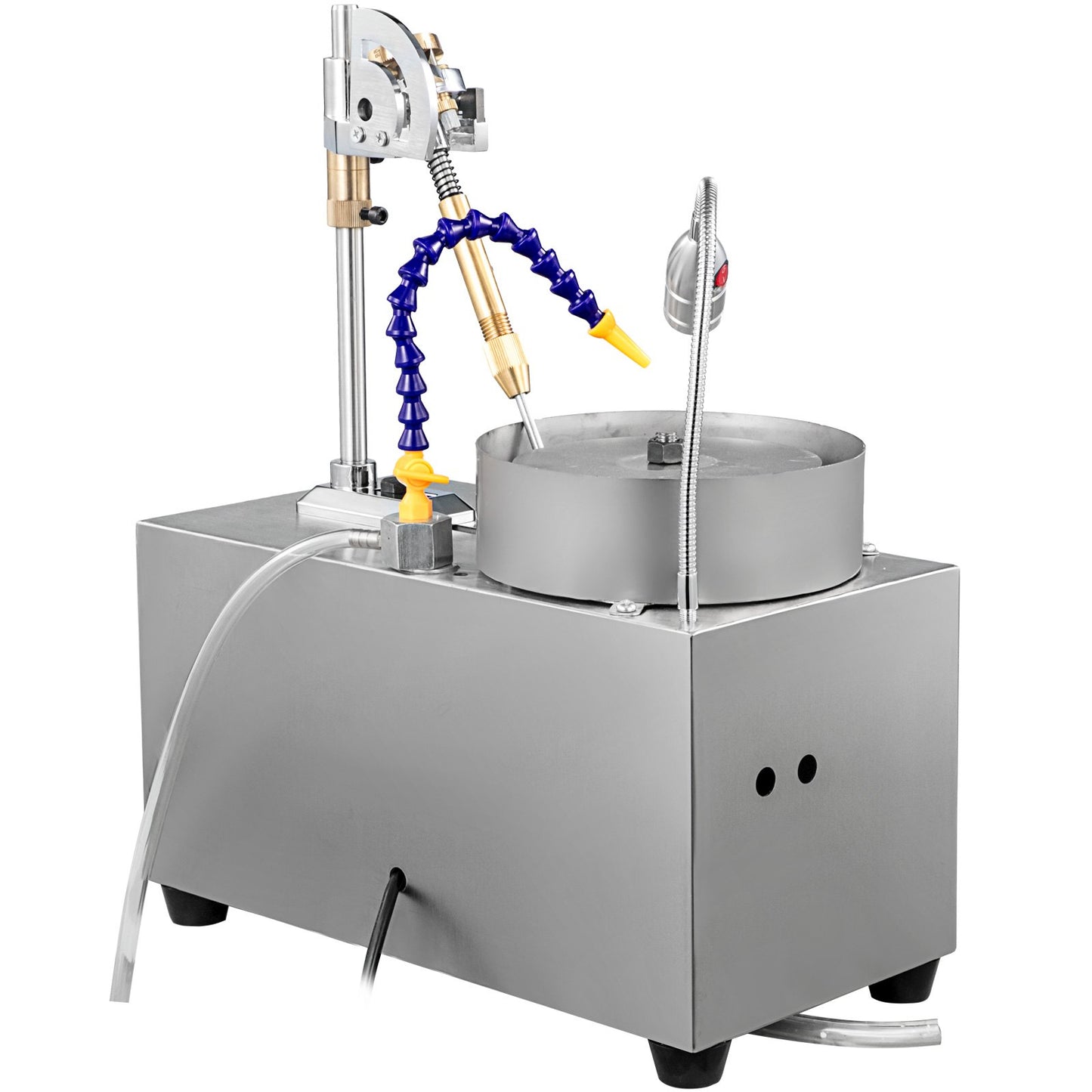 Edelsteinschleifmaschine, 15 cm (6 Zoll), Schmuckpoliermaschine, Steinpoliermaschine, Edelsteinschleifmaschine, Schleifmaschine, Poliermaschine, Edelsteinbearbeitungsgerät mit Wasserpumpe, mechanischer Griff für Edelstein- und Jade-Schmuck