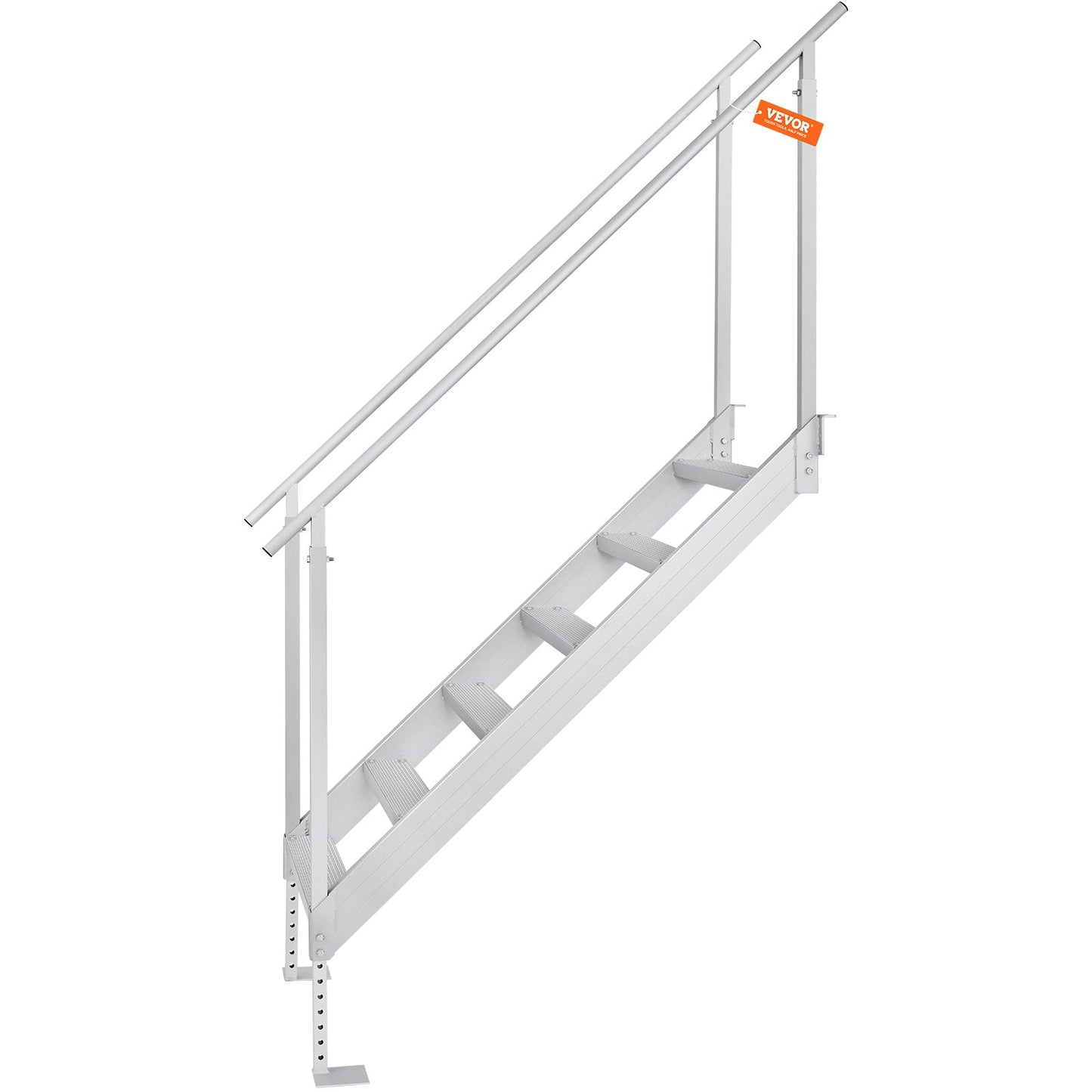 Aluminum Dock Ladder Boat Dock Ladder 43-51in/109.2-129.5 cm Height Adjustable 6 Steps
