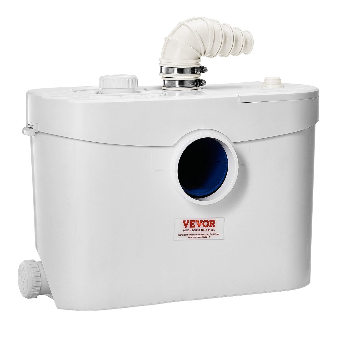 Fäkalienhebeanlage, 900 W, 180 l/min (48 GPM) Fördermenge, 12 m Förderhöhe, Fäkalienhebeanlage mit 4 Wasserzuläufen, Abwasserentsorgungs-Spülmaschine für Toilette, Keller, Dusche, Waschbecken, Waschküche, Badewanne