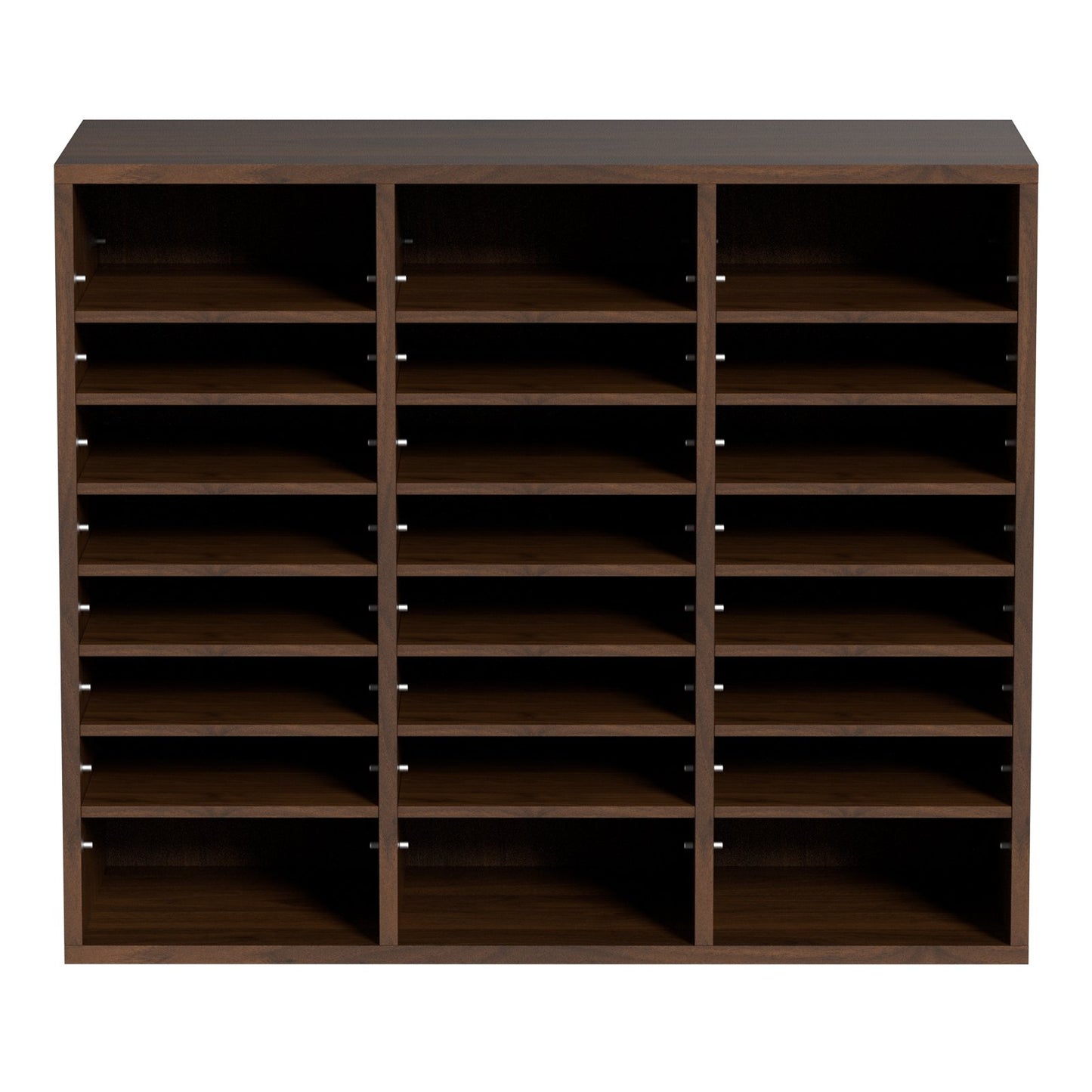 Literature Organizers, 24 Compartments Office Mailbox with Adjustable Shelves, Wood Literature Sorter 73.7 x 30.5 x 62.0 cm for Office, Home, Classroom, Mailrooms Organization, EPA Certified, Brown