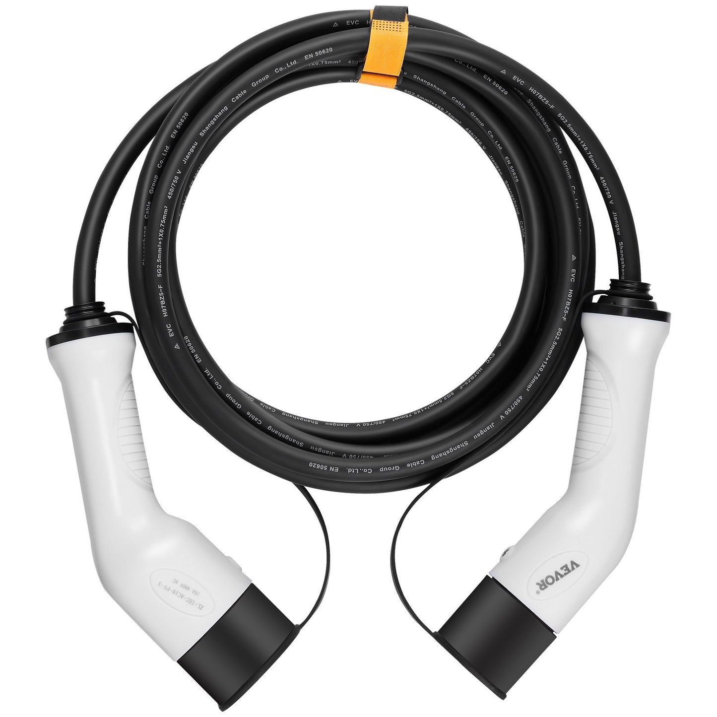 Type 2 to Type 2 EV Charging Cable, 32Amp, 22kW 5 Meters Three Phase Electric Vehicle Car Charging Cable, IP66 Waterproof w Carry Bag, for IEC62196 EV & Plug-in Hybrid Electric Vehicle, CE&TUV
