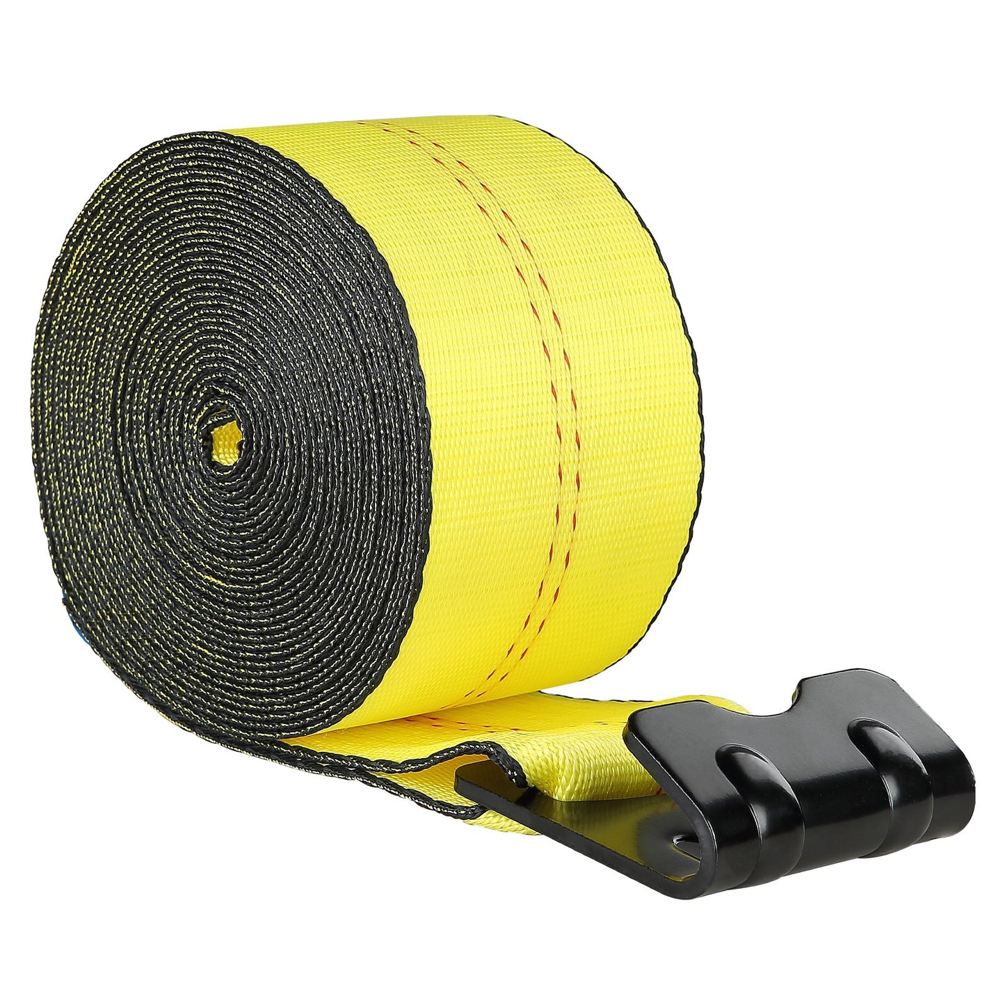 Winch Straps, 4" x 40', 6000 lbs Load Capacity, 18000 lbs Break Strength, Truck Straps with Flat Hook, Flatbed Tie Downs Cargo Control for Trailers, Farms, Rescues, Tree Saver, Yellow (10 Pack)