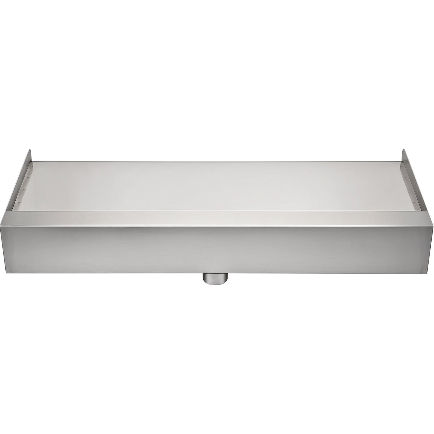 Wasserfallflügel, 60 cm Edelstahl-Wasserfallüberlauf, rechteckiger Wasserfall für Teichbrunnen, Kaskadenflügel mit Anschlussstück, Schlauch, Klemme und PTFE-Band, Wasserflügel für Koiteiche, Wasserspiel