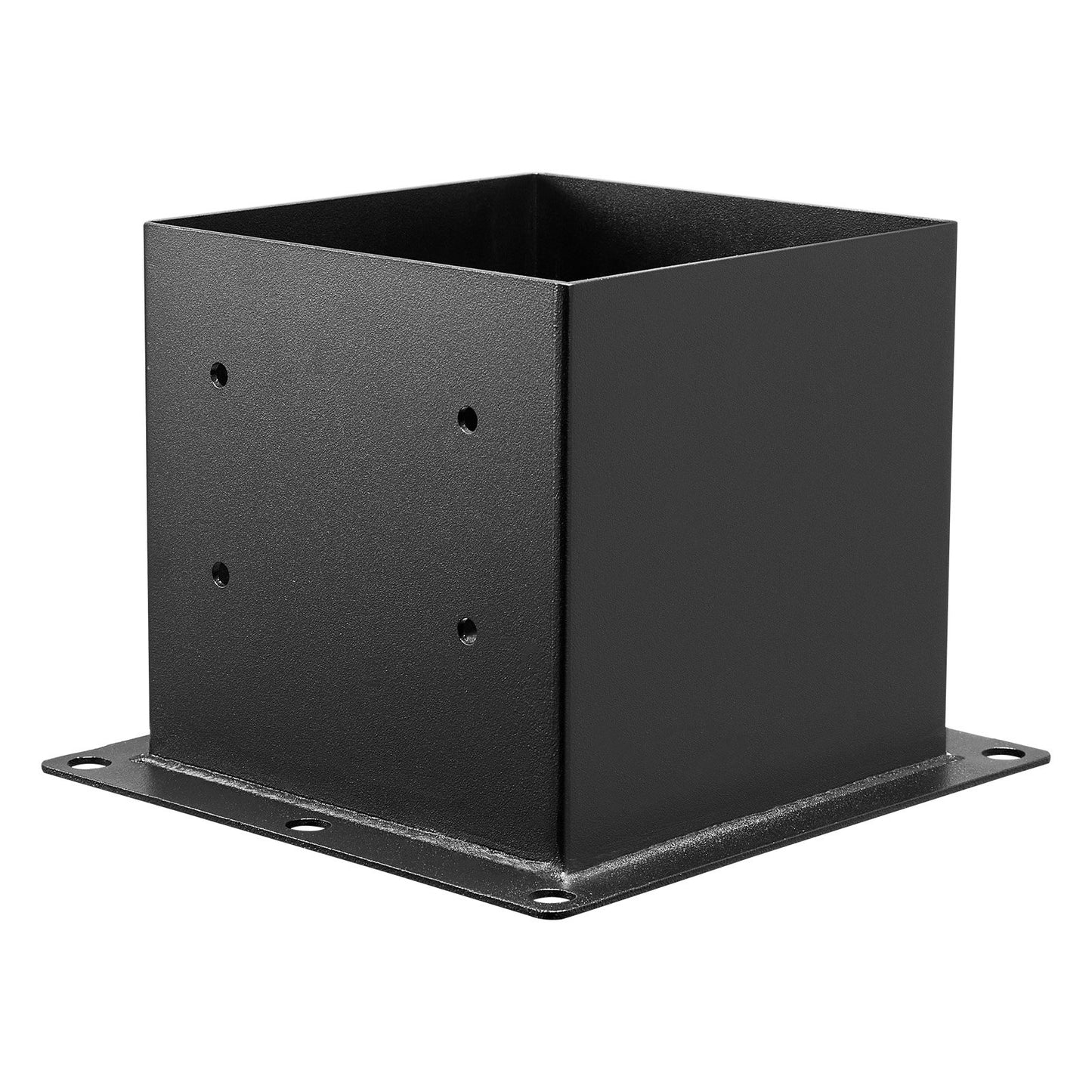 4x4 Post Base 4 Pcs, Inner Size 3.6x3.6 inch / 92x92 mm Post Brackets, Heavy Duty Carbon Steel Decking Posts, Wood Posts Brackets for Pavilion Deck Railing Support Deck Base Plate, Black