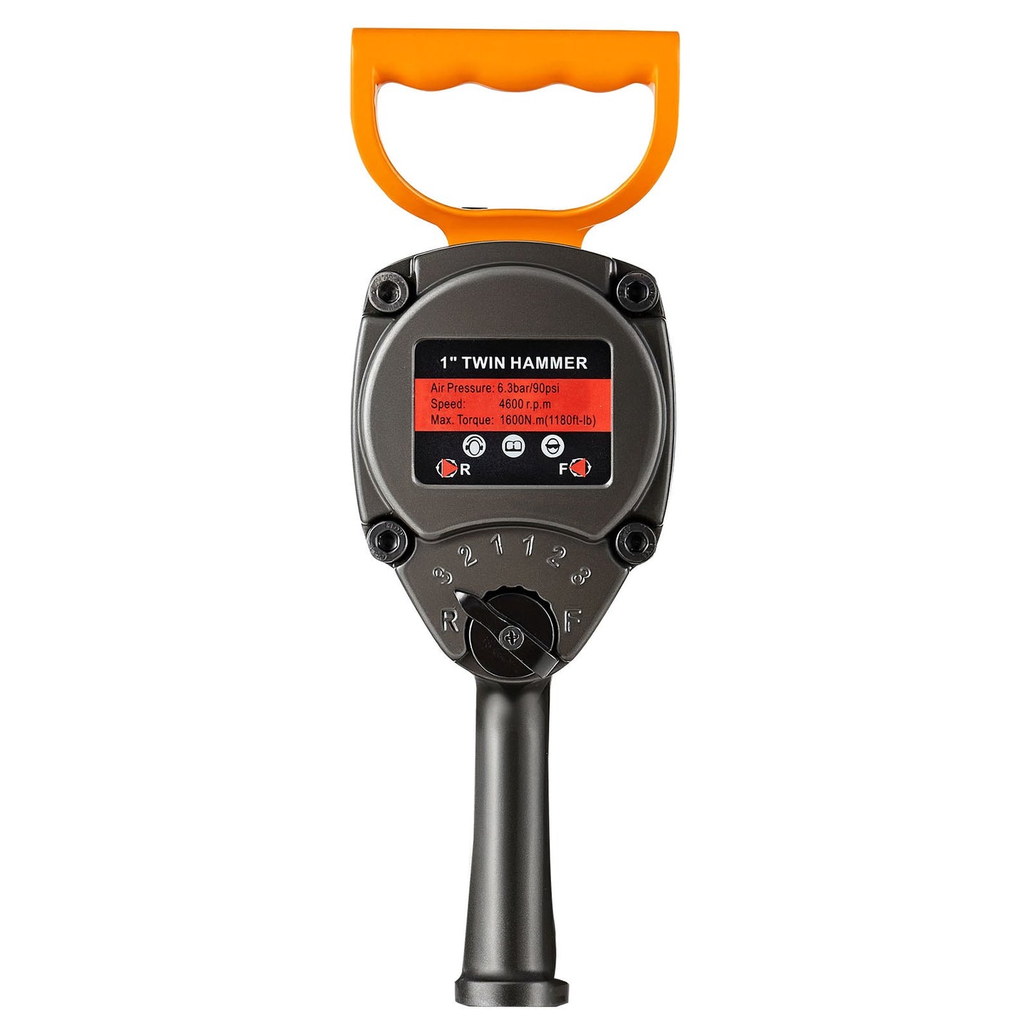 1-Inch Air Impact Wrench, Twin Hammer Air Impact Gun, Up to 1626N.m Reverse Torque, 4600RPM 6-Speed Pneumatic Wrench for Heavy Duty Auto Repairs and Maintenance