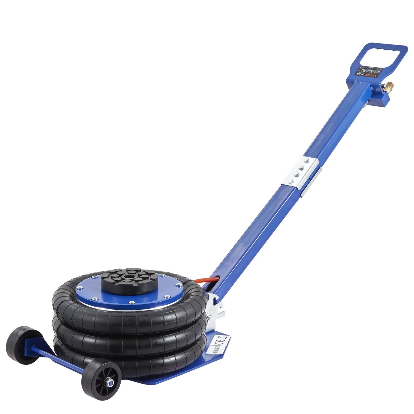 Air Jack, 3 Ton/3000 kg Triple Bag Air Jack, Airbag Jack with Six Steel Pipes, Lift up to 44.9cm, 3-5 s Fast Lifting Pneumatic Jack, with Adjustable Long Handles for Cars, Garages, Repair (Blue)
