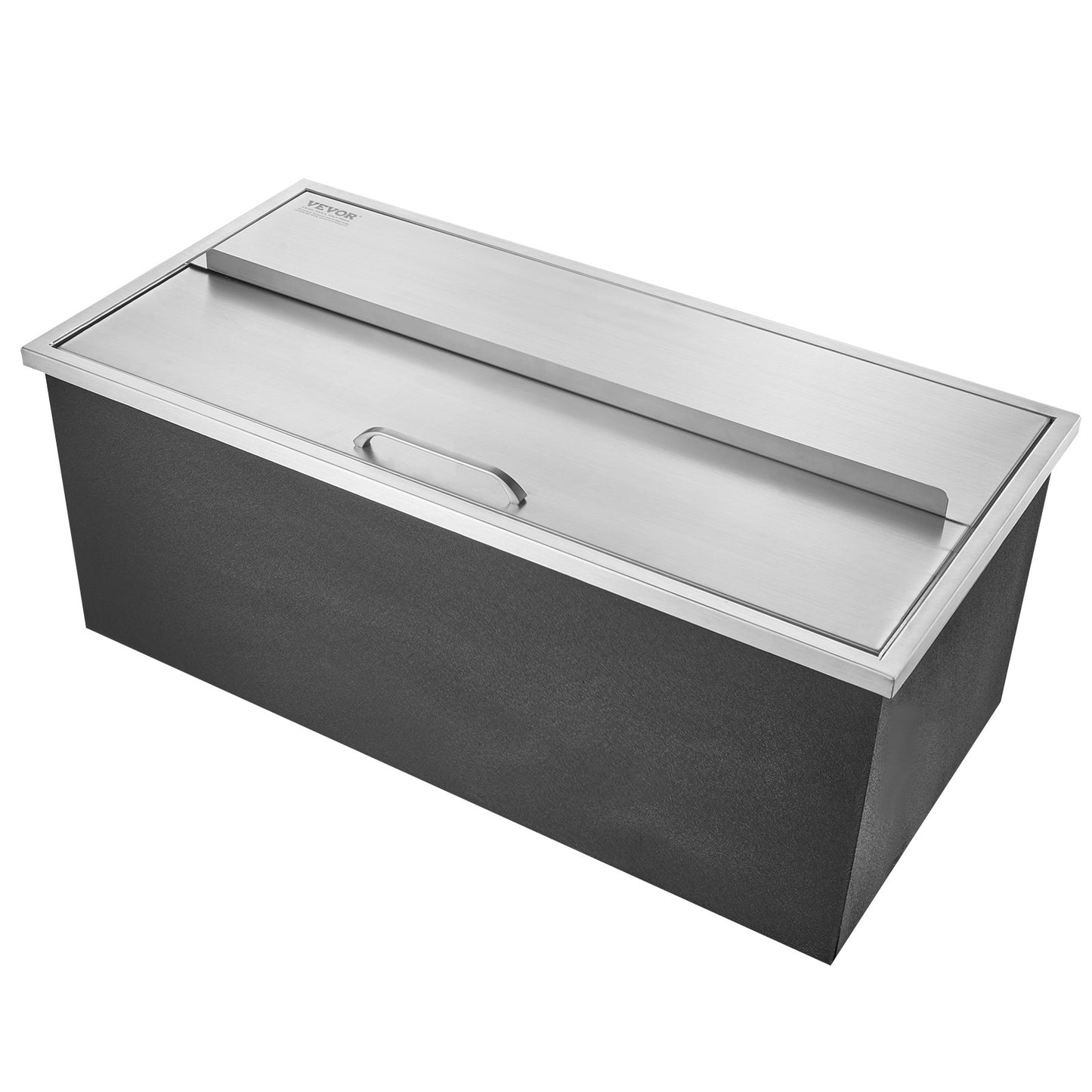 Drop in Ice Chest, 36"L x 18"W x 14"H Stainless Steel Ice Cooler, Commercial Ice Bin with Sliding Cover, 40.9 qt Outdoor Kitchen Ice Bar, Drain-pipe and Drain Plug Included, for Cold Wine Beer