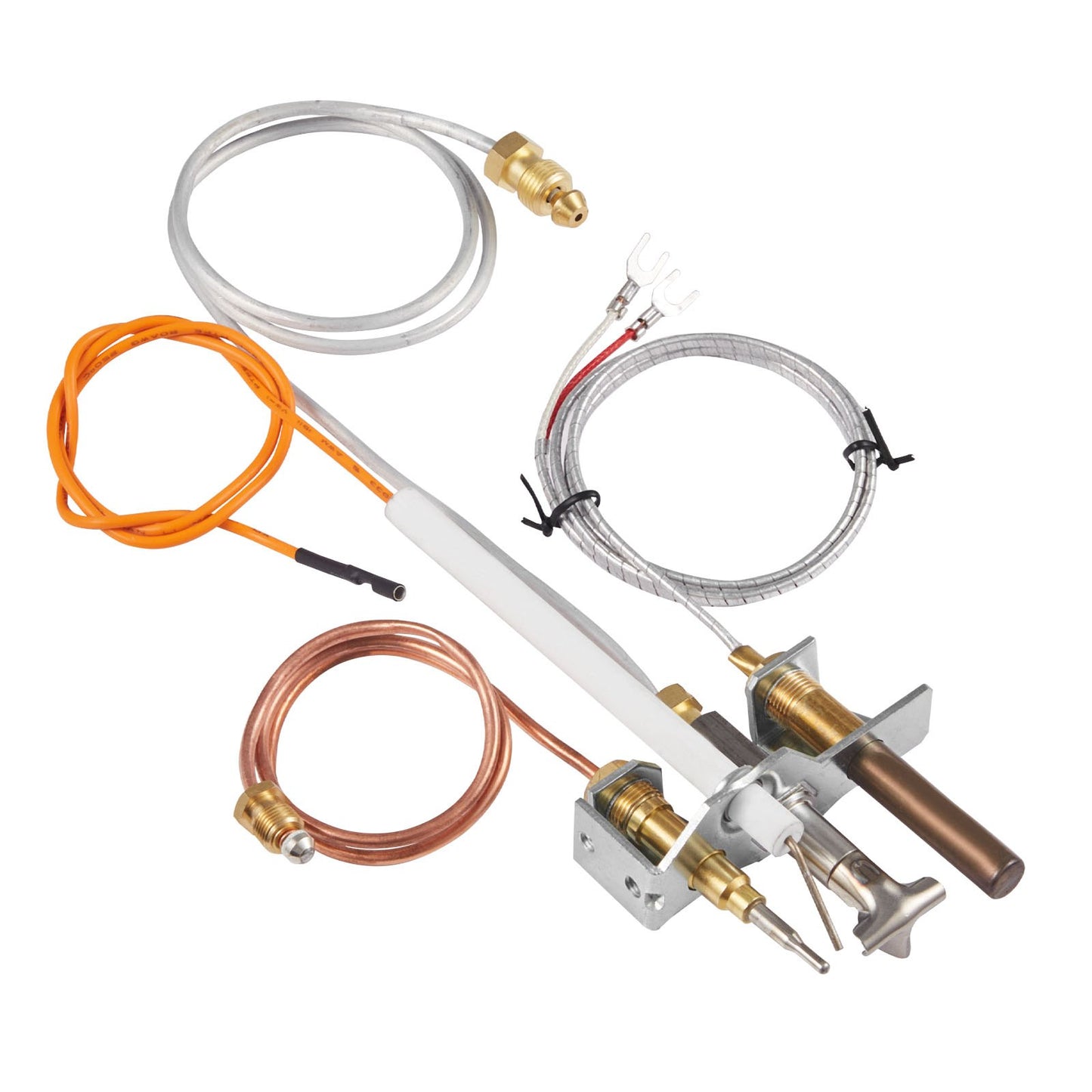 Gas Pilot Assembly, OE 4021-732, 25660 Fireplace Gas Pilot Assembly, Natural Gas Ignition Replacement with Pilot Tube, Thermocouple, Thermopile, Wires, Compatible with Heatilator Models