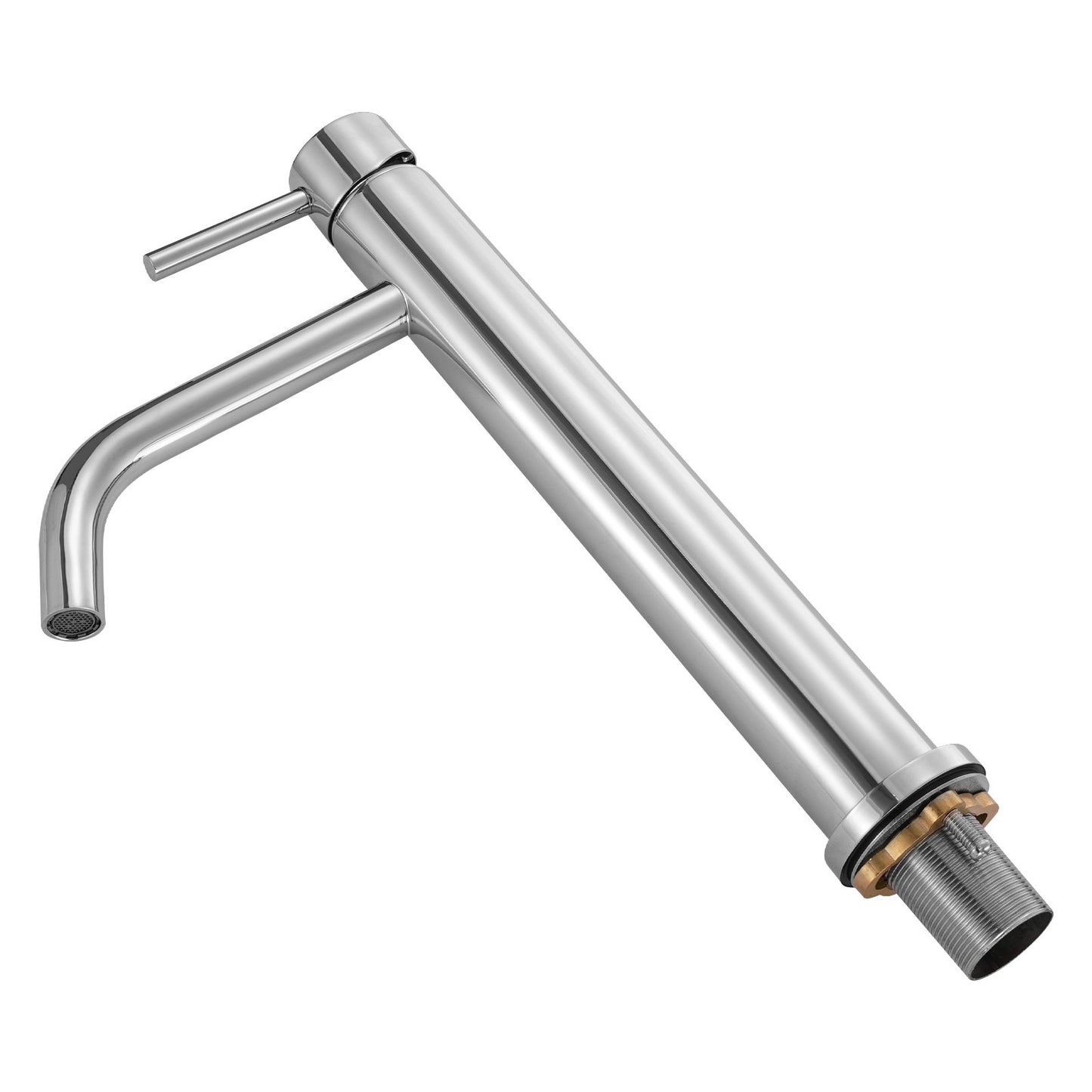 Single Handle Sink Faucet, Chrome-Plated Silver Faucet Kitchen Sink, 1 or 3 Hole Kitchen Water Faucets with Push-Button Drain, Suitable for Bathroom, RV, Bar, Public Restroom, High Arc Faucet