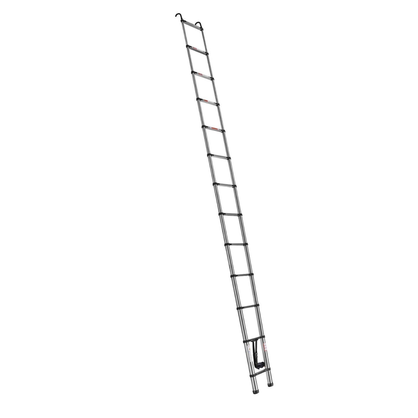 Telescoping Ladder, 5030mm Stainless Steel Lightweight Extension Ladder, Multi-Button Retraction Collapsible Ladders, 150 kg Capacity & Non-Slip Feet, Portable 13-Step Ladders for Home RV Loft