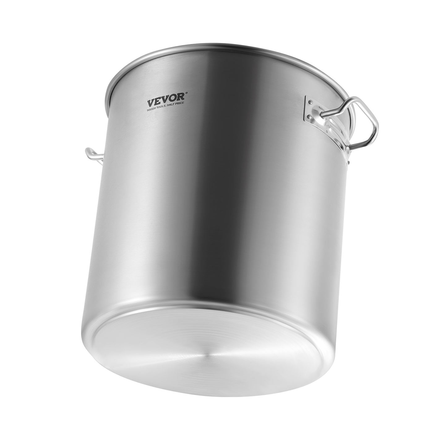 Edelstahl-Kochtopf, 24 Liter, Kochtopf mit Deckel und Griff, robuster Kochtopf in Profiqualität, sandgestrahlt, zum Dämpfen, Kochen oder Braten, silberfarben