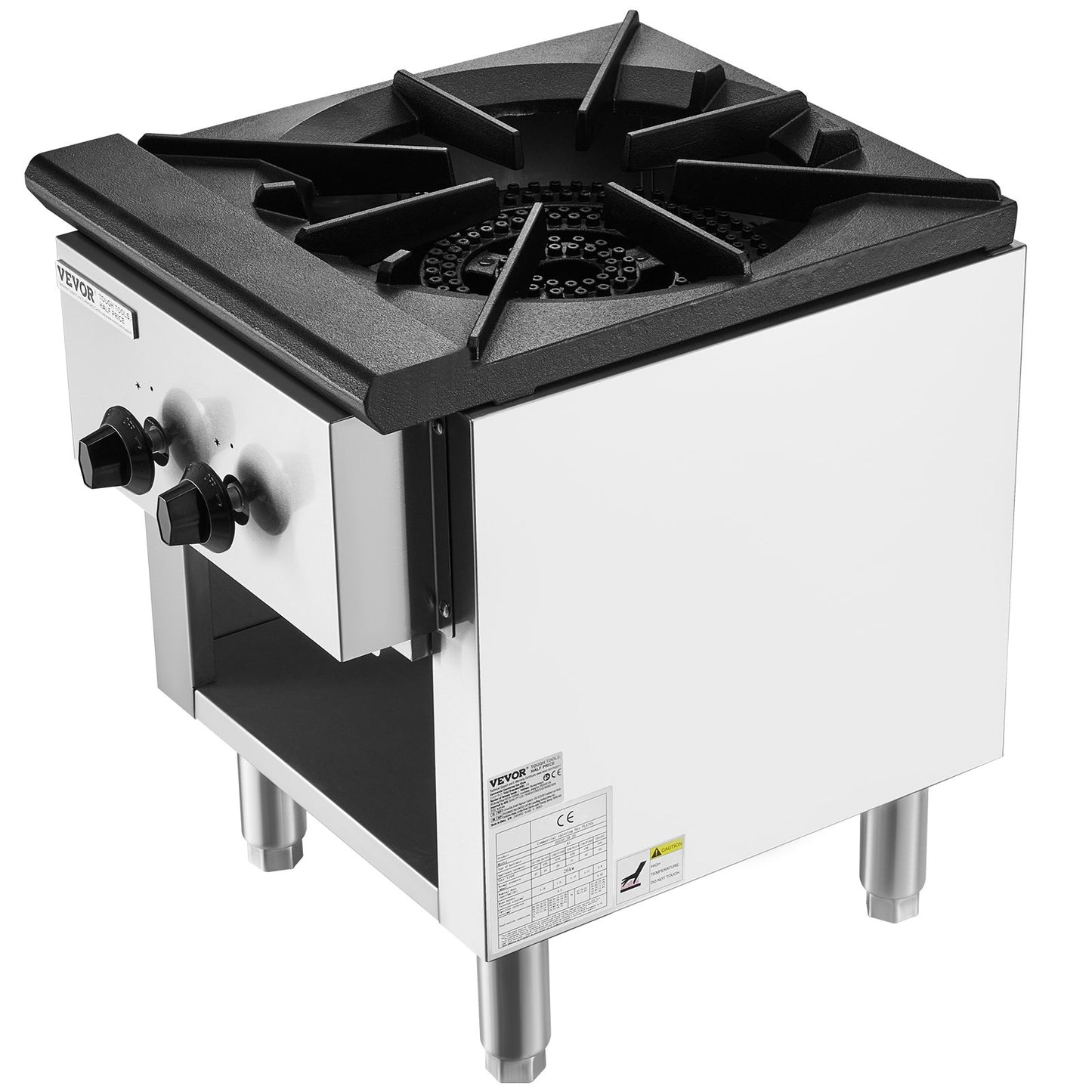 Gewerblicher Gasherd mit Schrank, Propan- und Erdgas-Tischkochfeld, Gaskochfeld aus Edelstahl, gewerbliche Küchenausstattung für Restaurants, 26 kW