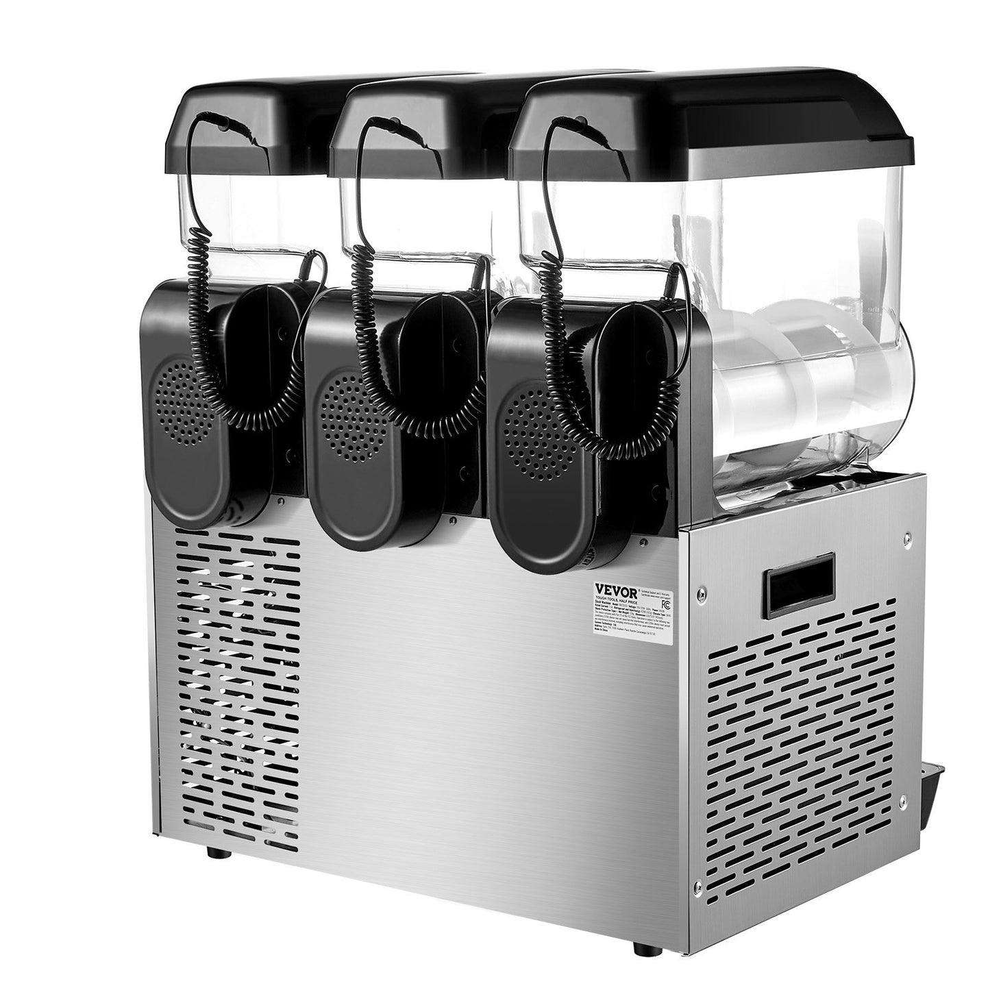 Commercial Slushy Machine, 12Lx3 Triple Tank Frozen Drink Machine, 144 Cups Stainless Steel Margarita Smoothie Frozen Drink Maker, Slushie Maker for Home Party Restaurants Cafe Bars