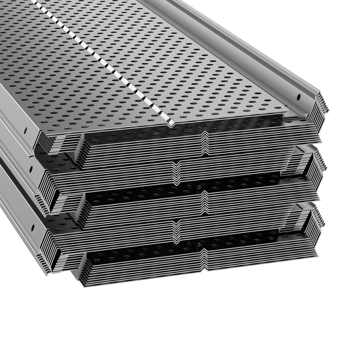 Gutter Guard, 152mm Width, Aluminum Leaf Filter DIY Gutter Cover, 52 PCS 528cm Total Length, 4mm Hole Diameter & 0.5mm Thick Raptor Gutter Guards Fits Any Roof or Gutter Type