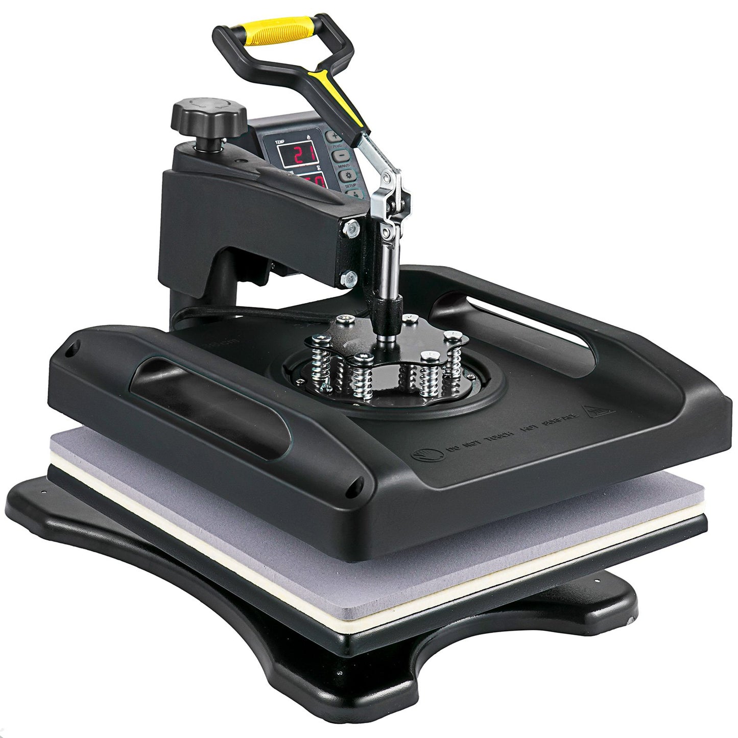Transferpresse 15 x 15 Zoll, 360° drehbar, schwenkbar, schwarz, 5-in-1-Shirt-Druckmaschine, 1000-W-Sublimationsmaschine mit Doppelrohrheizung für DIY-Deckel, Teller, Tassen