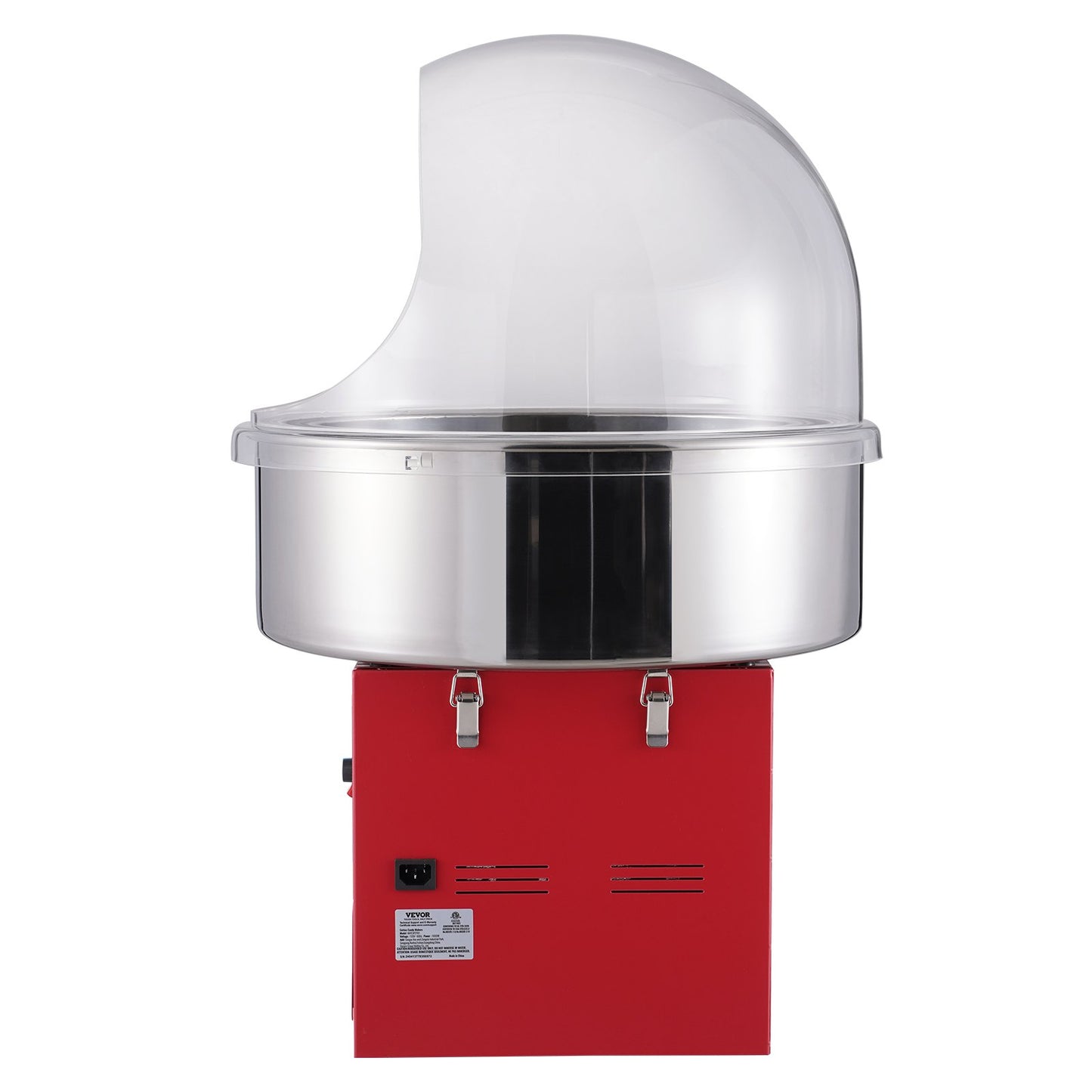 Electric Cotton Candy Machine, 1000W Candy Floss Maker, Commercial Cotton Candy Machine with Cover, Stainless Steel Bowl, Sugar Scoop, Drawer, Perfect for Home Kids Birthday, Family Party, Red