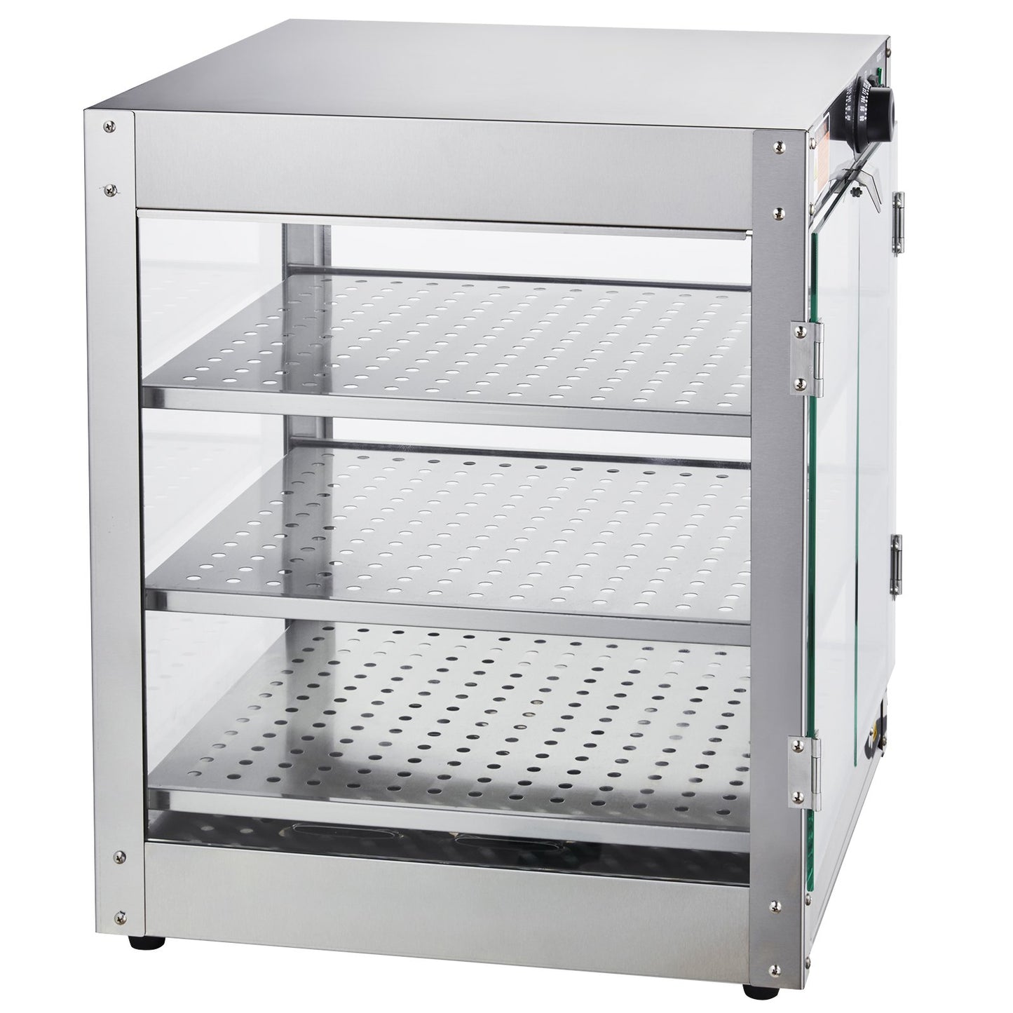 3-Tier Commercial Food Warmer Display, 800W Food Display Warmer with Light to Enhance Food Display, 30℃~85℃ Temperature Control, 90L Large Capacity for Hamburger, Pizza, Bread, Fried Chicken