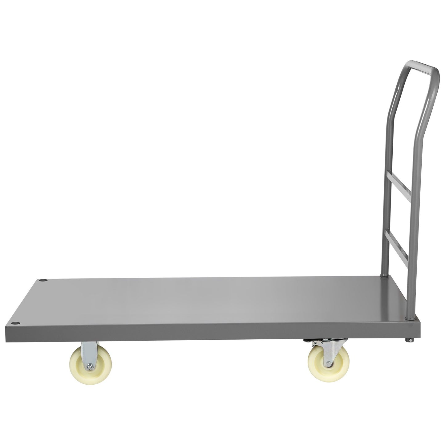 Platform Truck, 907.2 kg Capacity Steel flatbed Cart, 119.4 cm Length x 61 cm Width x 81.3 cm Height Flat Dolly, Hand Trucks with 12.7 cm Nylon Casters, Heavy-Duty Utility Push Carts for Luggage Moving