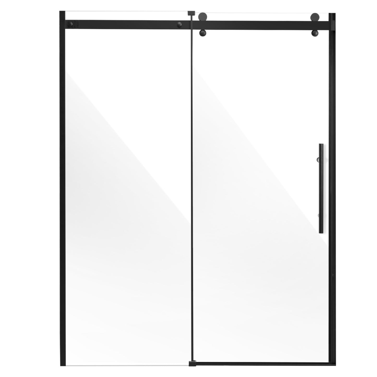 Frameless Shower Door, 58-59" W x 75" H, Shower Sliding Glass Door with 5/16"(8mm) Clear SGCC Tempered Glass, Waterproof Shatterproof Stain-Resistant with Stainless Steel Hardware, Matte Black