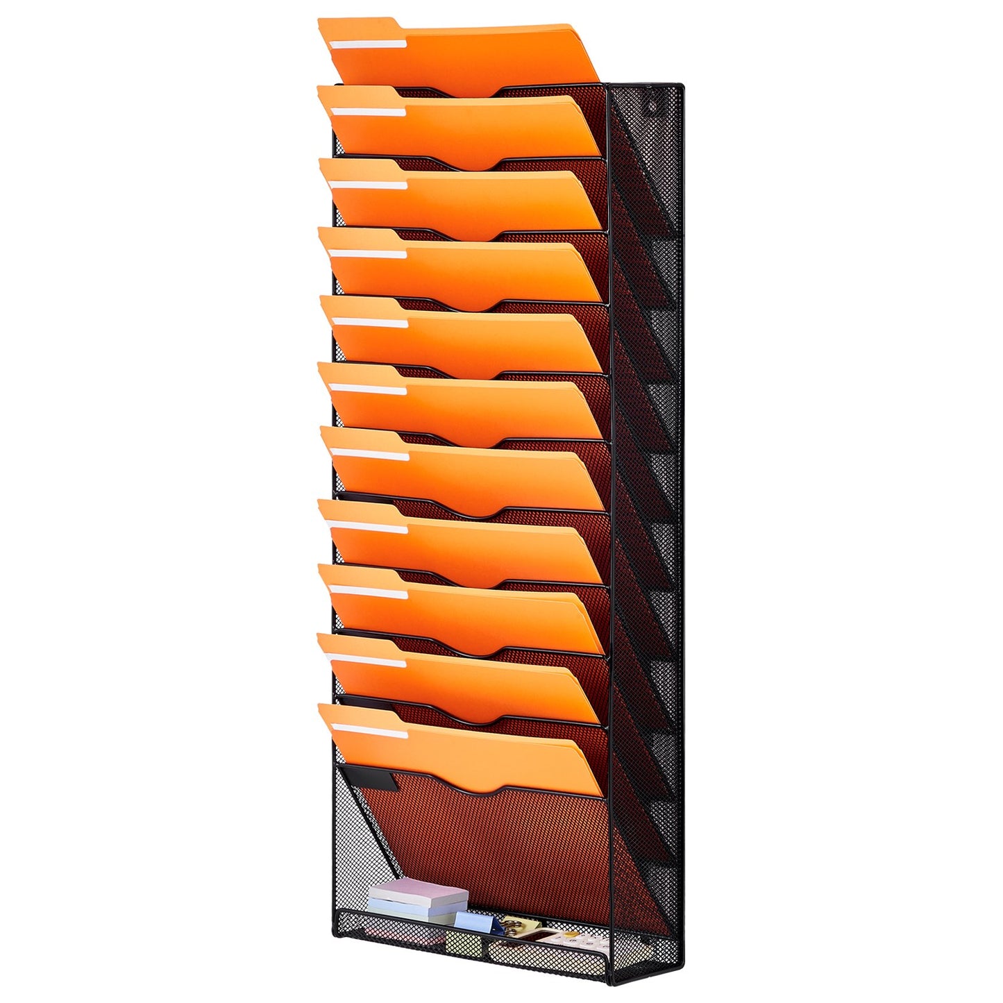 Wandablage, einteiliger Wandablagehalter mit 12 Fächern aus Netzgewebe, Wandmontierter Ablageordner für Zeitschriften, Post, Papier und Dokumente, Wandablageorganizer aus Metall mit Namensschild, für Büro, Zuhause und Schule