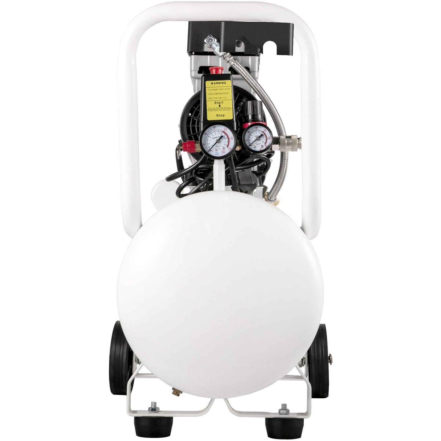 Luftkompressor 41,6 l, extrem leiser Luftkompressor 1 PS, ölfreier Luftkompressor mit Stahltank 750 W, tragbarer Luftkompressor 8 bar, extrem leiser Kompressor für Heimwerkerarbeiten und Reifenaufpumpen