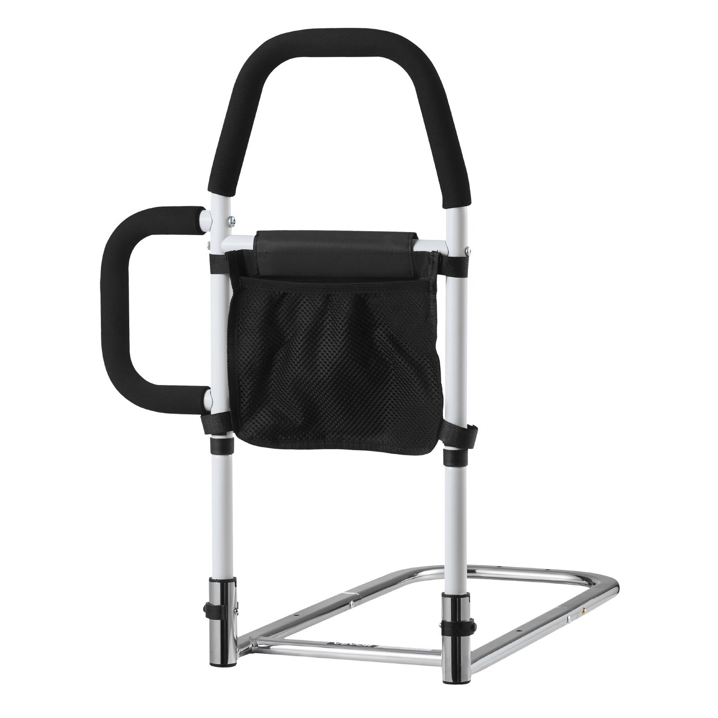 Bed Rail for Elderly, Bedside Assist Rails with Side Handle and PU Handrail, Adjustable Height Carbon Steel Pipe Bedside Cane, Bed Bars for Seniors & Patients, Fits King, Queen, Full, Twin