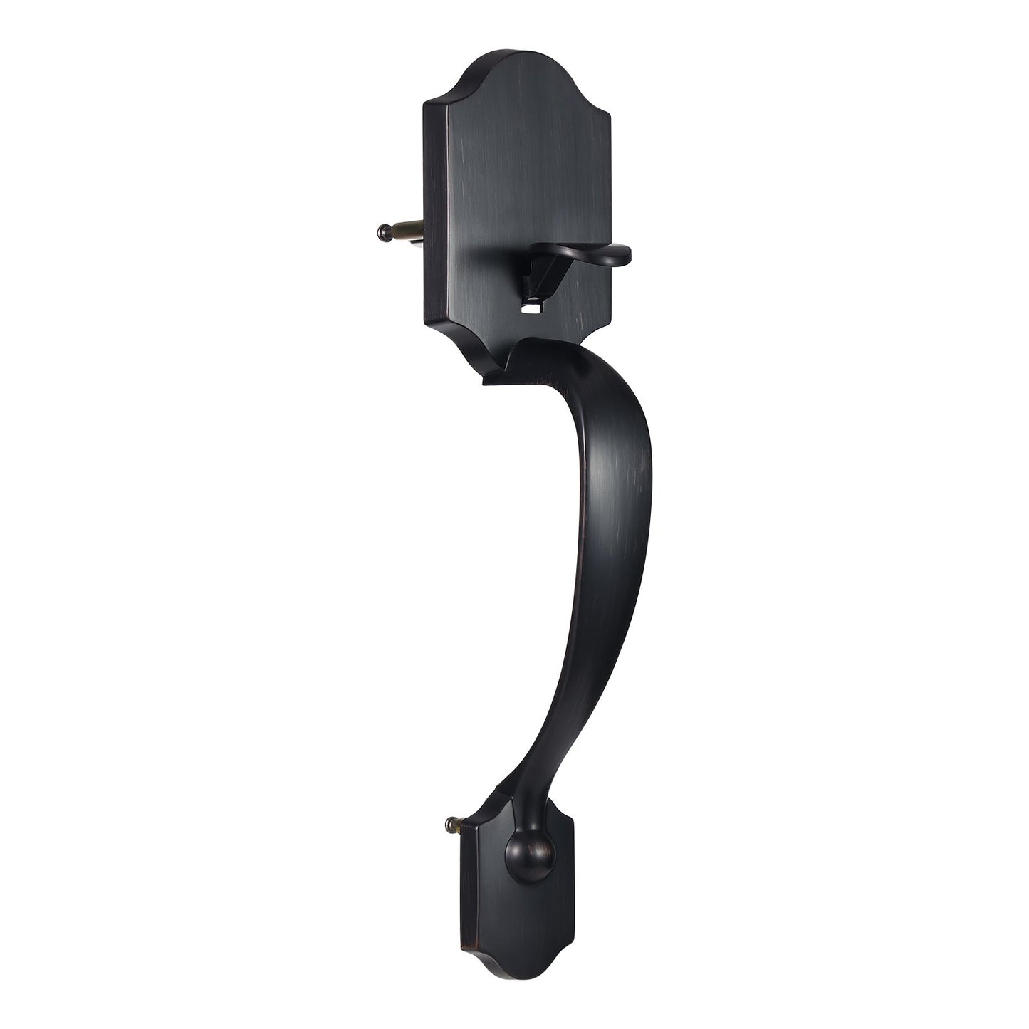 Front Door Handle and Deadbolt Set, Front Door Lock Set with Interior Knob, Adjustable Hole Spacing Single Cylinder Handleset, for Right and Left Handed Entrance, Brushed Oil Rubbed Bronze