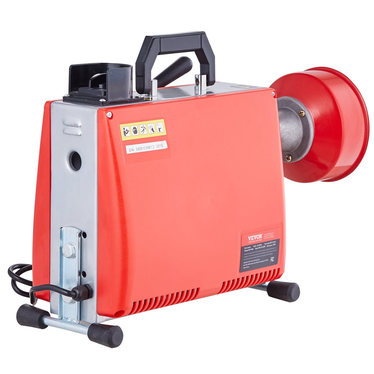 Drain Cleaner Machine 20m x 16mm 250W Sewer Snake Auger Manual Feed