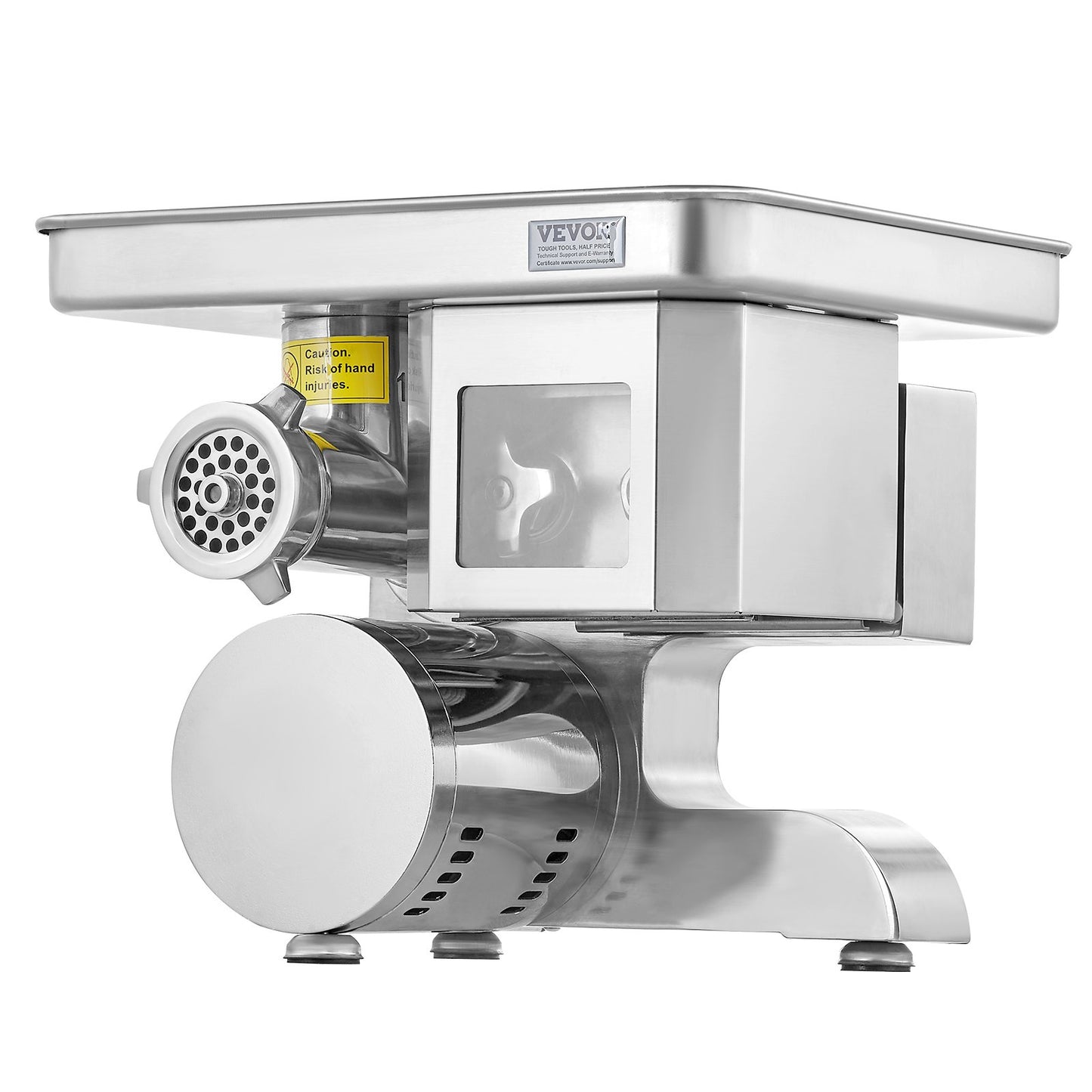 Fleischwolf, 5 kg/min elektrischer Fleischwolf, Schneidemaschine, Wurstfüller mit Messer, Lochscheibe, Wurstmaschine, gewerblicher Fleischwolf aus Edelstahl zum Schneiden, Zerkleinern und Würfeln, für die Gastronomie