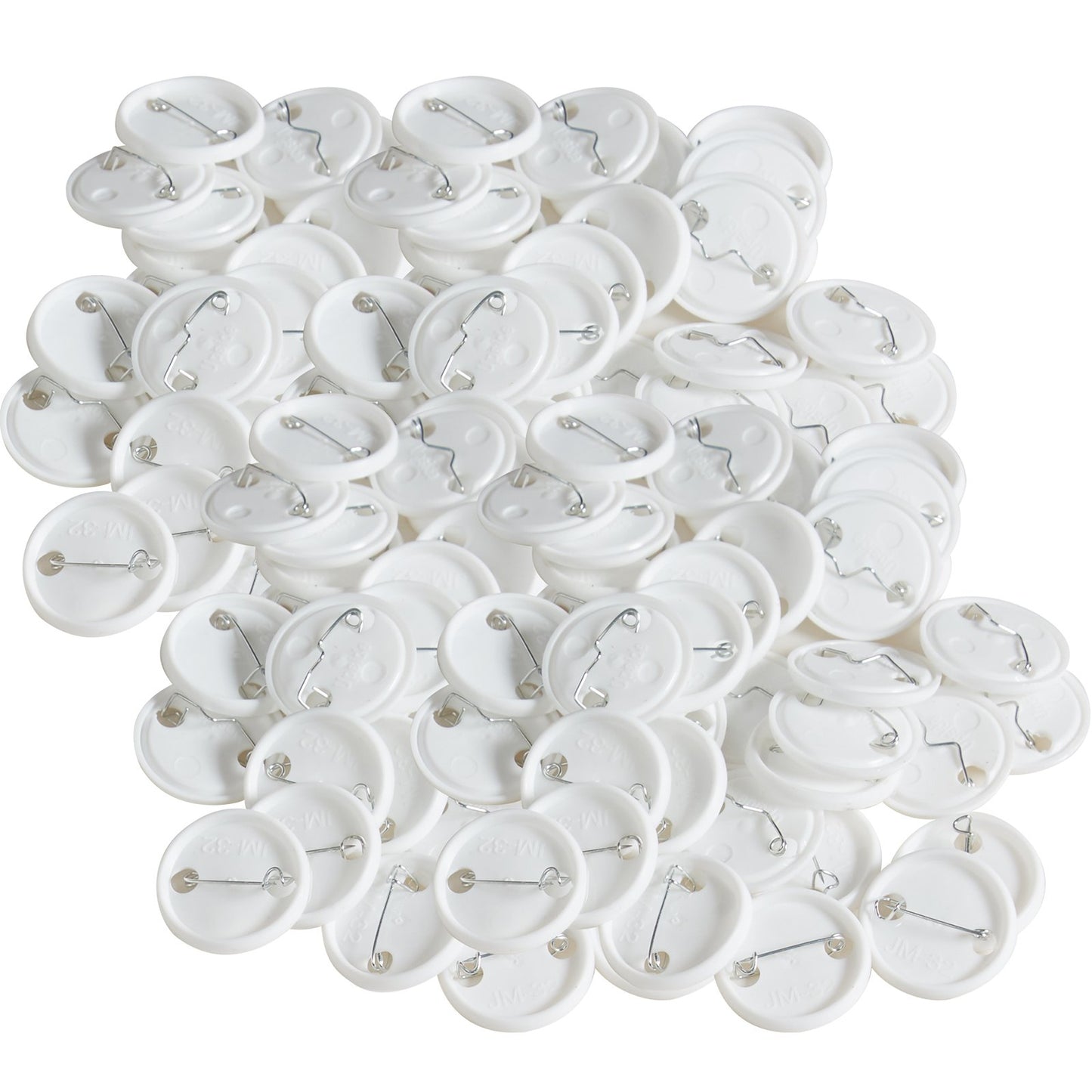 500 Sets 1.25 inch 32mm Pin Back Button Parts, DIY Round Button Badge Parts, Set Includes Metal Top, Plastic/Metal Button, Clear Film, and Blank Paper For Gifts Presents, Machine NOT Included