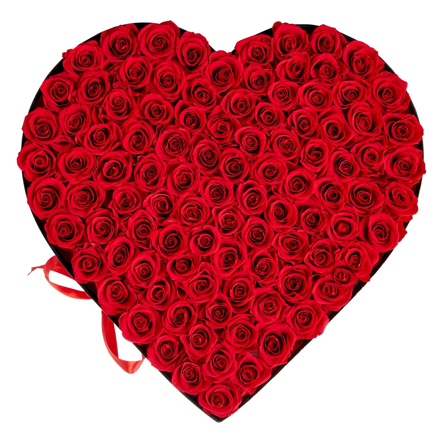 Ewige Blumen, 100 konservierte Rosen in einer herzförmigen Schachtel, Unvergänglicher Blumenstrauß, Geburtstagsgeschenk für Frauen, Ehefrauen, Mütter, Jahrestag, Valentinstag, Weihnachten, Rot
