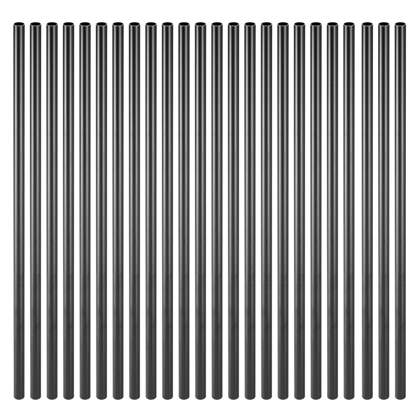 Treppengeländerstäbe, 101er-Pack, 66 cm lange Aluminium-Treppengeländerstäbe, 19 mm wasserdichte runde Metallspindeln, Hohlprofilgeländer mit Geländerkappen und Schrauben für Treppen, Veranden und Terrassen, mattschwarz