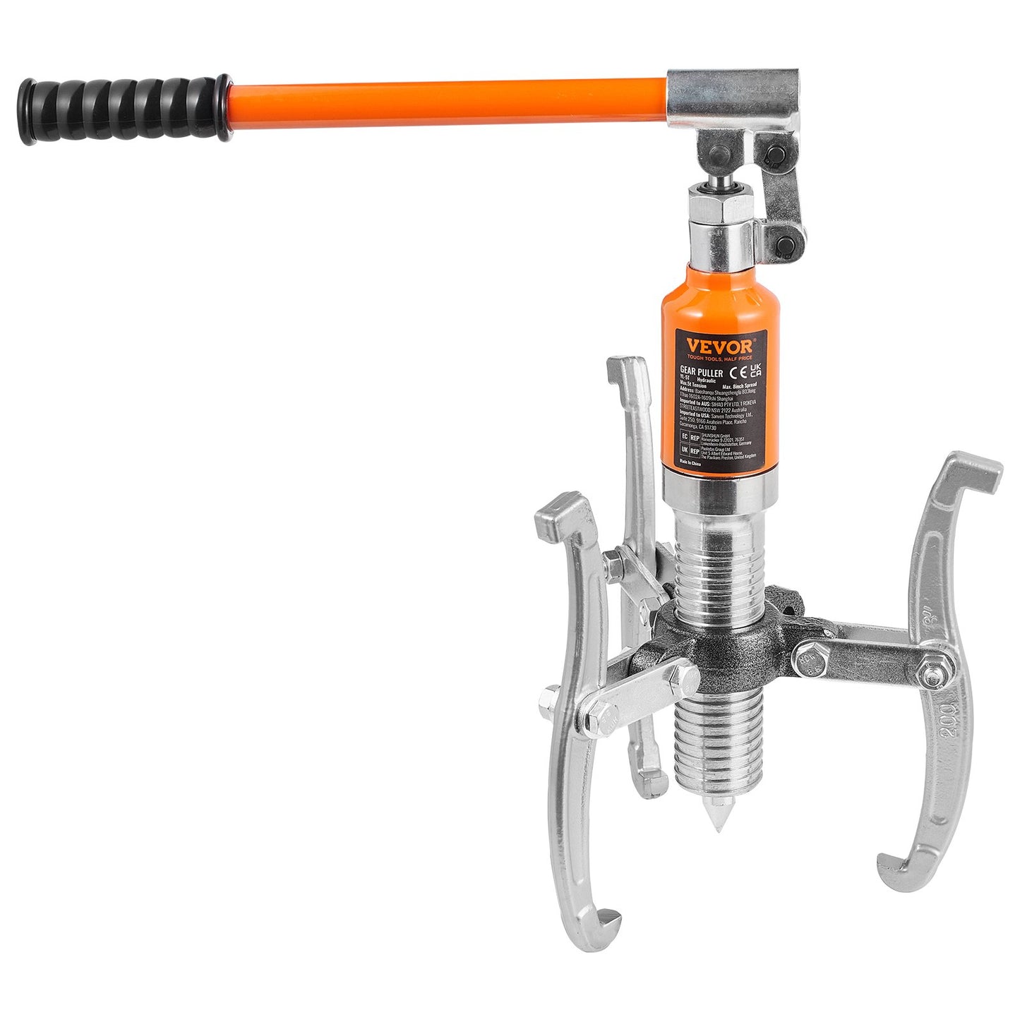 Hydraulic Gear Puller, 5 Ton Max Capacity Wheel Bearing Pulling Separator, 2 or 3 Jaws Puller, Vertically and Horizontally, 20.32 cm Jaw Hydraulic Puller with Case for Pulling Hubs