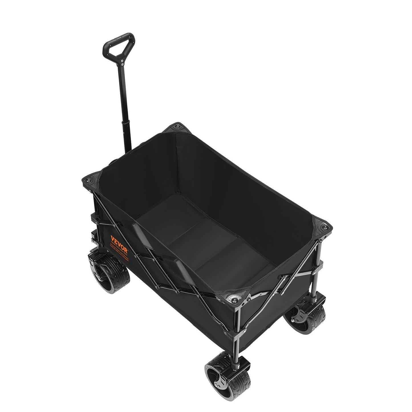 Collapsible Folding Wagon, 220 L Beach Wagon Cart with All-Terrain Wheels, Heavy Duty Folding Wagon Cart Max 330 lbs with Drink Holders, Sports Wagon for Camping, Shopping, Garden