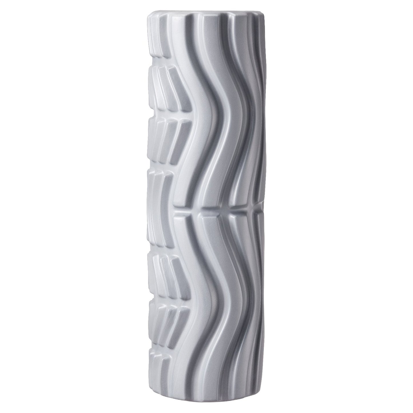 Vibrating Foam Roller, 5-Speed Electric Massage Roller, 16" Rechargeable Muscle Roller with 3 Vibration Modes, High Density EVA Foam Massager for Deep Tissue, Back Pain Relief, Exercise Recovery