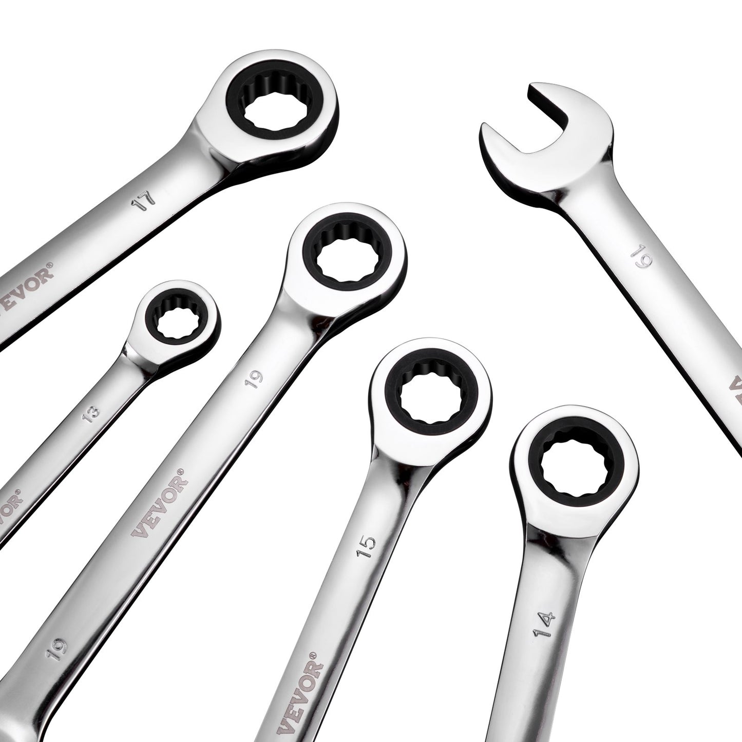 Combination Wrench Set, 30-Piece Ratcheting Wrench Set with Organizer Rack, Cr-V Steel Wrench Set SAE 1/4" to 1", Metric 8 mm to 24 mm, Ideal for General Household, Garage, Workshop, Emergency