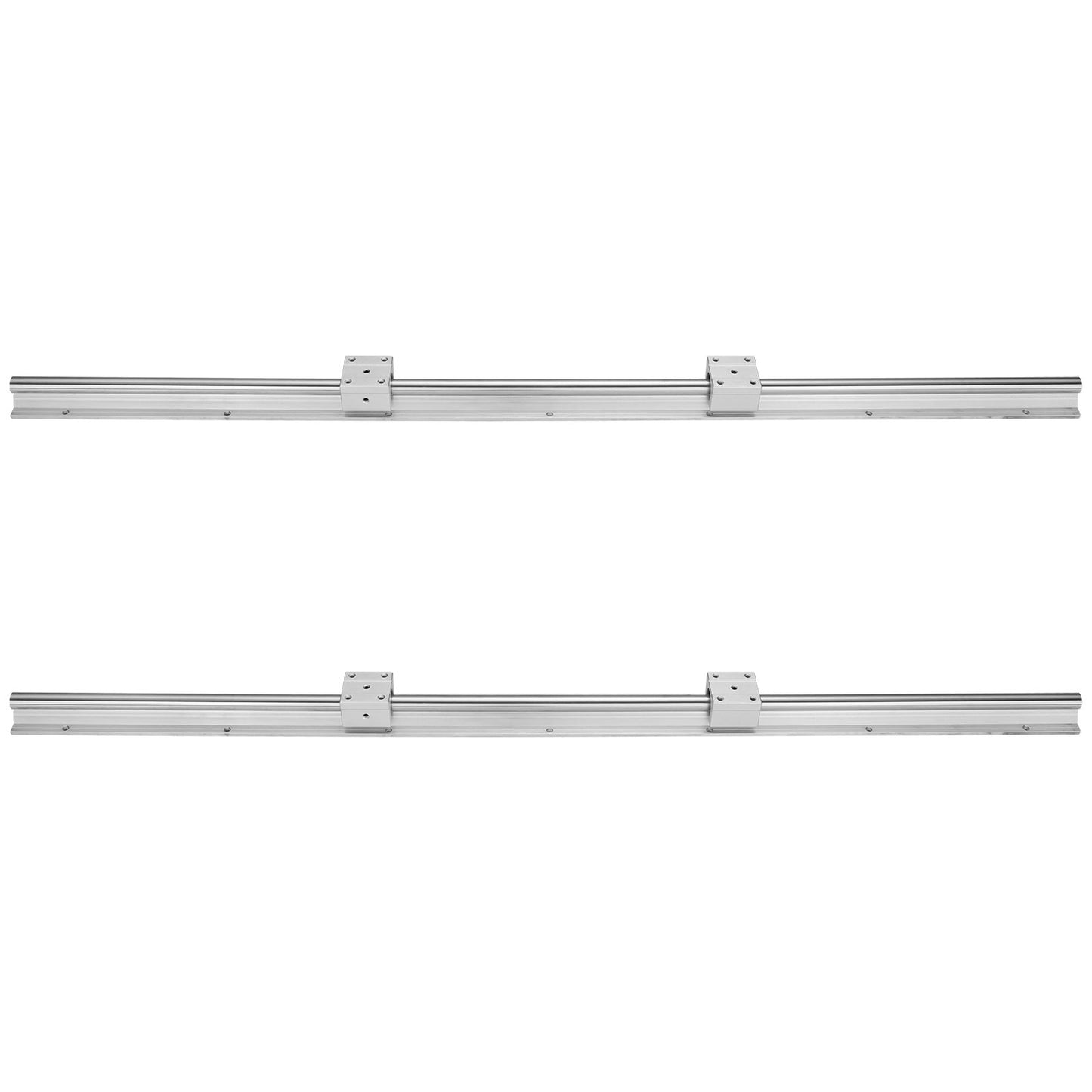 Linearführungsschienen-Set, SBR16 800 mm, 2 Stück 31,5 Zoll/800 mm SBR16 Führungsschienen und 4 Stück SBR16UU Gleitblöcke, Linearführungs- und Lagersatz für automatisierte Maschinen, DIY-Projekte, CNC-Fräsmaschinen