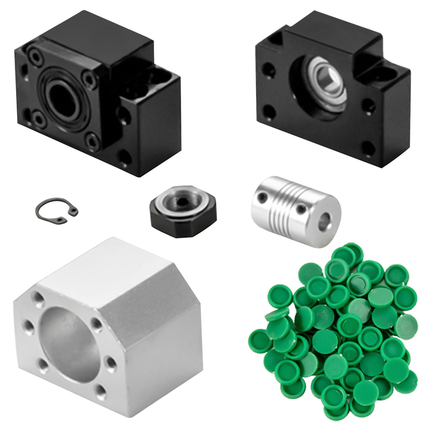 Linearführungsschiene 2 Stück HGR20-1000 mm Linearschlittenschiene mit 1 Stück RM1605-1000 mm Kugelgewindetrieb mit BF12/BK12 Kit Linearschlittenführungsschiene Vierkant für DIY CNC-Fräsmaschinen, Drehmaschinen und Fräsen