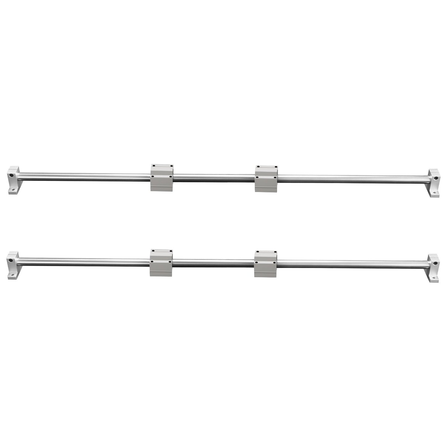 Linearführungsschienen-Set, SFC20 1200 mm, 2 Stück 47,2 Zoll/1200 mm SFC20-Führungsschienen, 4 Stück SC20-Gleitblöcke, 4 Stück Schienenhalterungen, Linearführungs- und Lagersatz für automatisierte Maschinen, CNC-DIY-Projekte