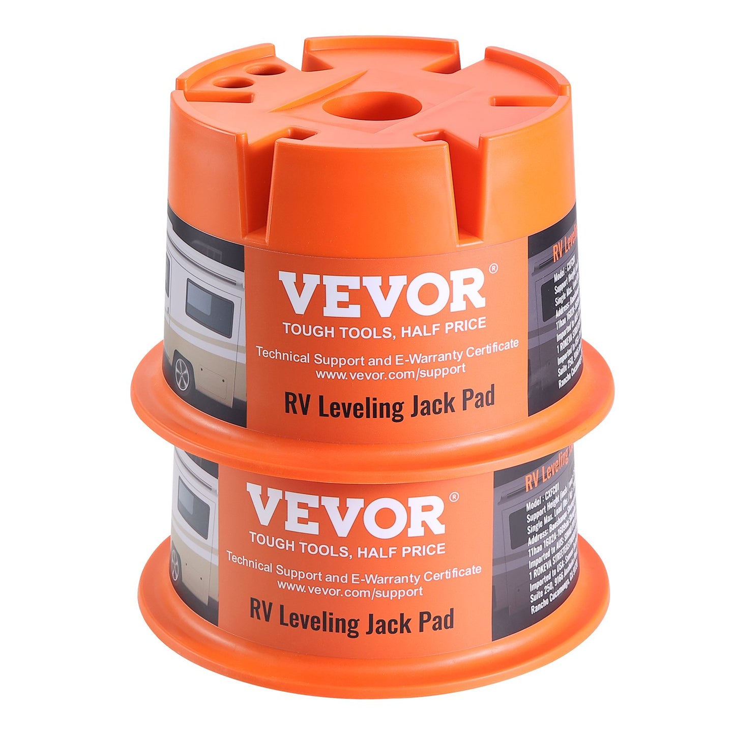 Trailer Jack Block, 2000 lbs Capacity per RV Leveling Block, High-quality Polypropylene RV Camper Stabilizer Blocks, RV Travel Accessories Use for Any Tongue Jack, Post, Foot, 5th Wheels, 2-Pack