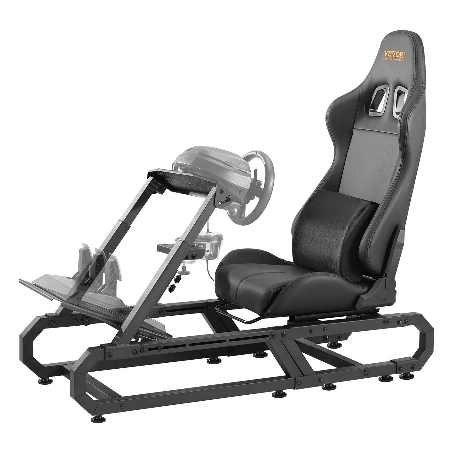 Rennlenkradständer für Logitech G923/G920/G29, robuste Stahlkonstruktion, passend für Fahrsimulatoren wie Thrustmaster T248P, Lenkradhalterung höhen- und winkelverstellbar, max. Belastbarkeit 150 kg (330 lbs), kompakt