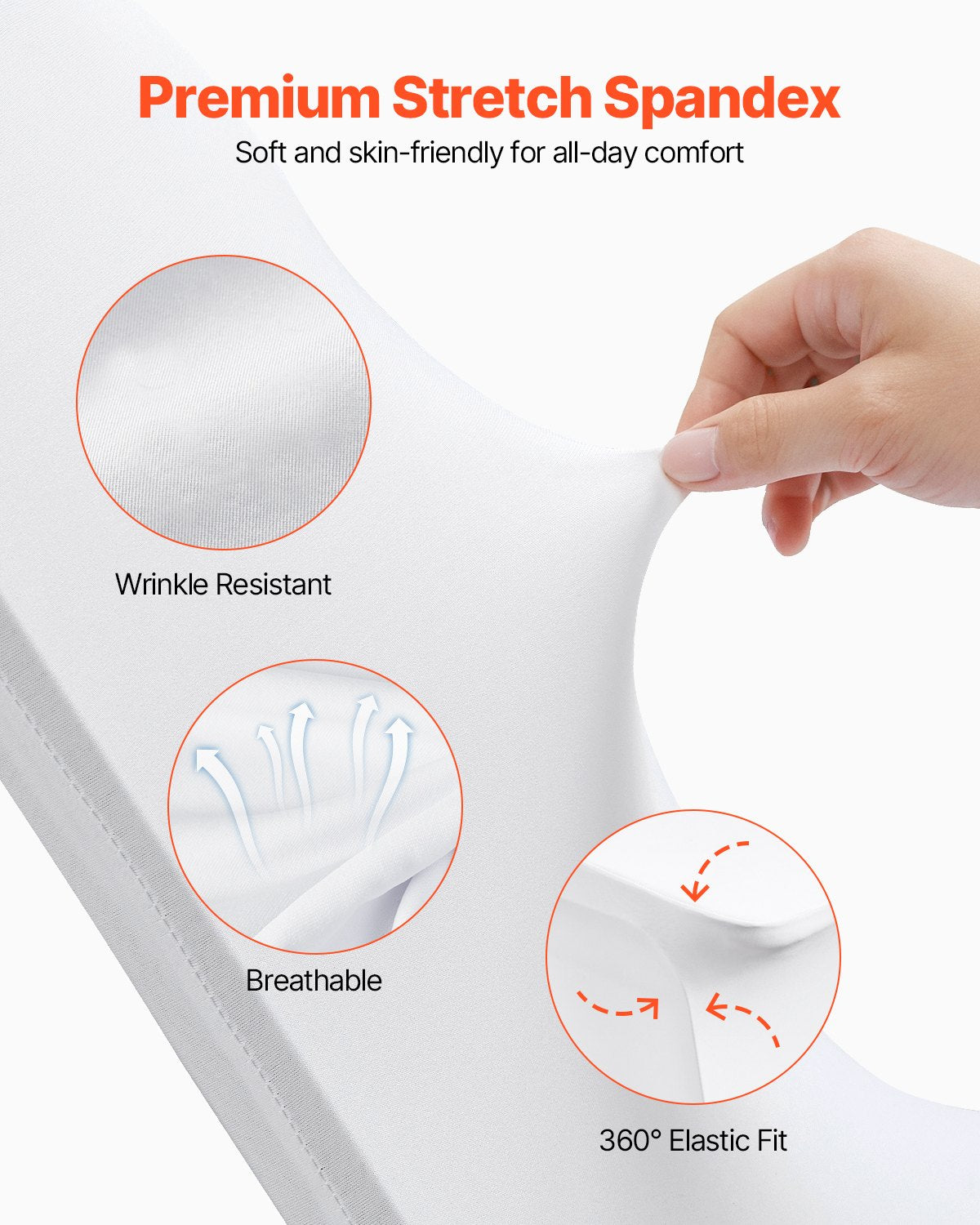 Stretch-Spandex-Klappstuhlhussen, universell passende Stuhlhussen, abnehmbare und waschbare Schutzhüllen, für Hochzeiten, Feiertage, Bankette, Partys, Feste und Essgelegenheiten (100 Stück, weiß)